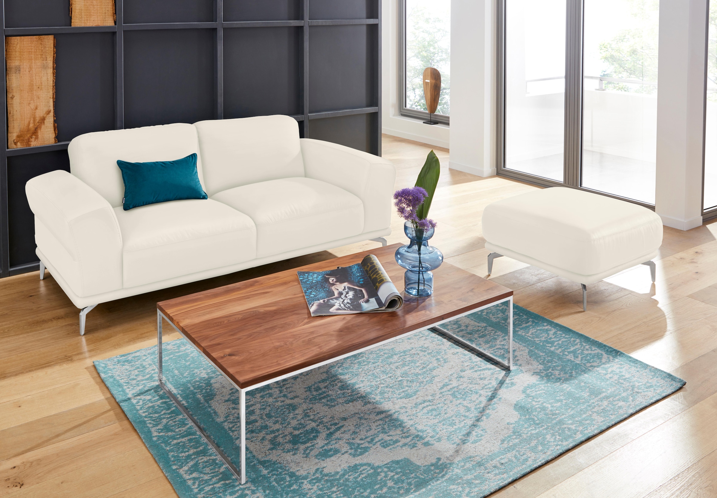 W.SCHILLIG 2-Sitzer »montanaa« mit Metallfüßen in Chrom glänzend, Breite 192 cm