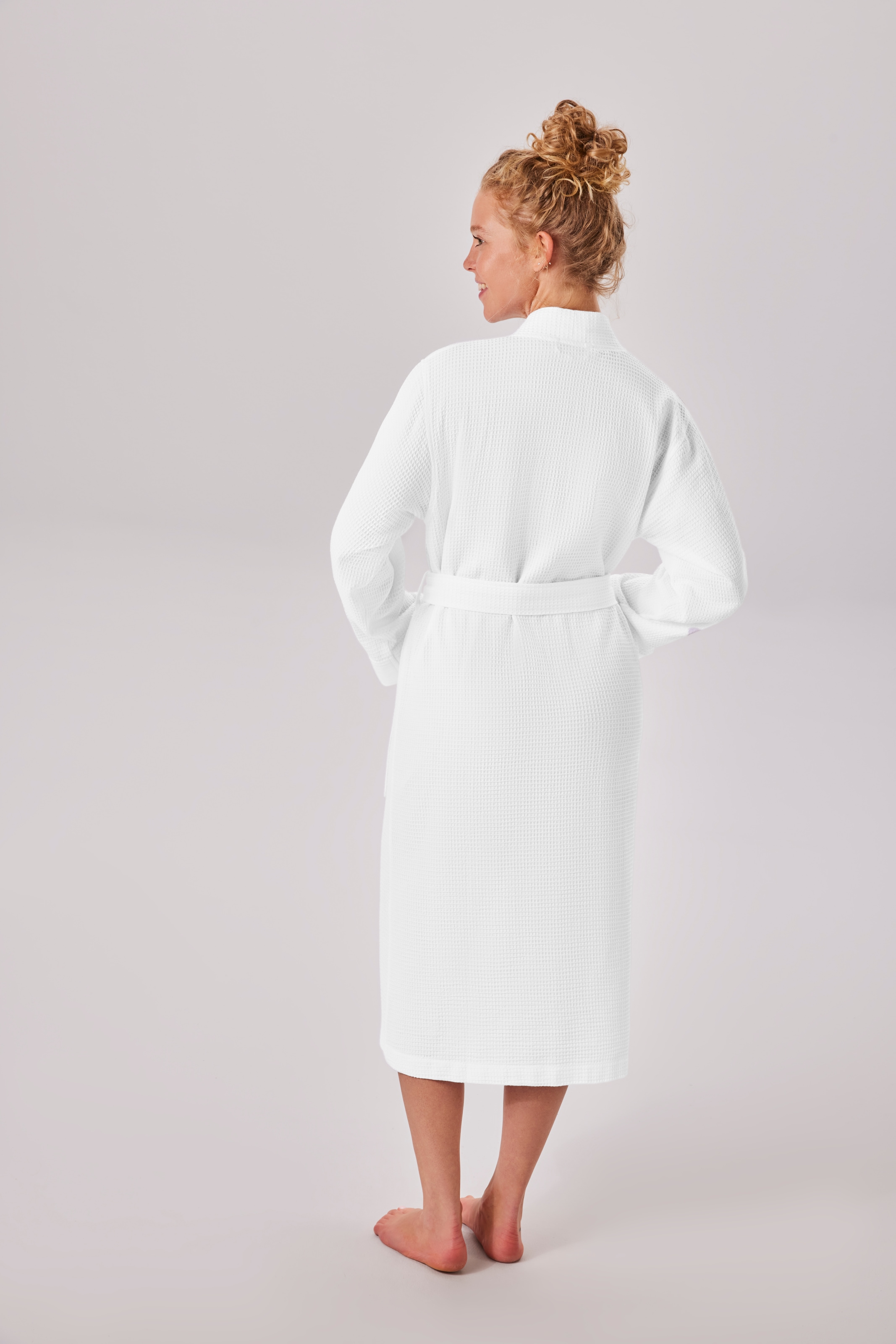 my home Unisex-Bademantel »Vanessa, ideal für Sauna & Spa, Hotelbademantel, Morgenmantel«, 1 Stk. Taschen, Damen & Herren, Waffelpiqué, sehr leichte Qualität, S-3XL