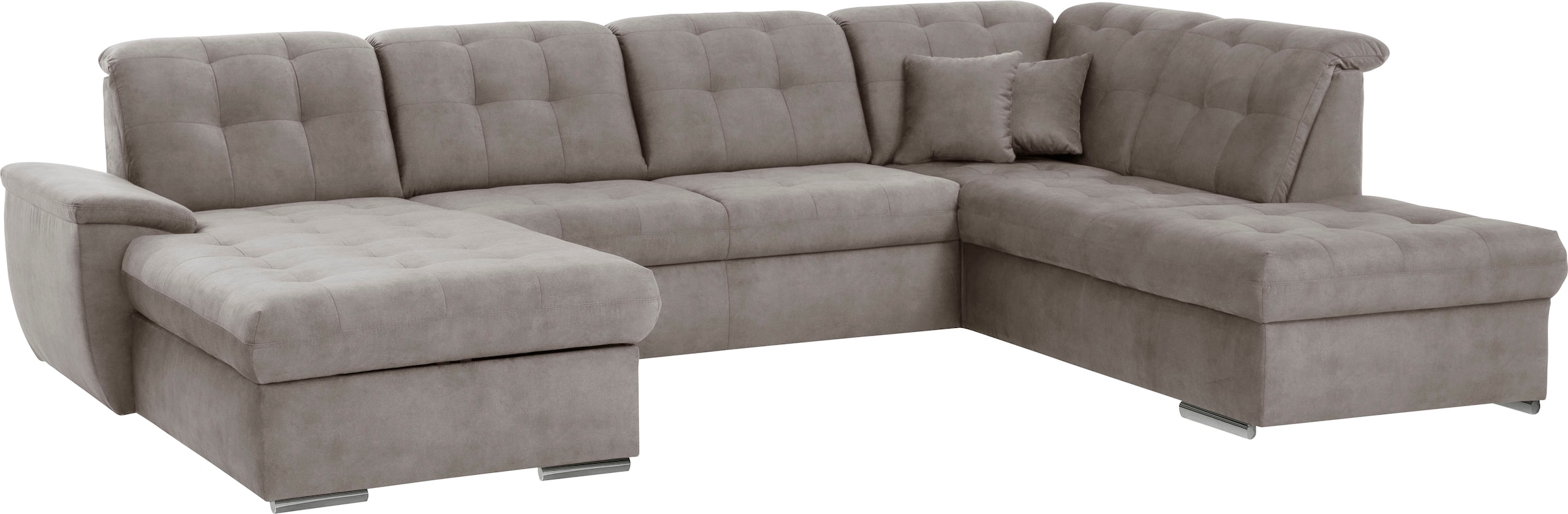 exxpo - sofa fashion Wohnlandschaft »Durango, aufwendige Sitz- und Rückenverarbeitung, bequem, U-Form«, inkl. Kopfteilverstellung, wahlweise mit Bettfunktion und Bettkasten