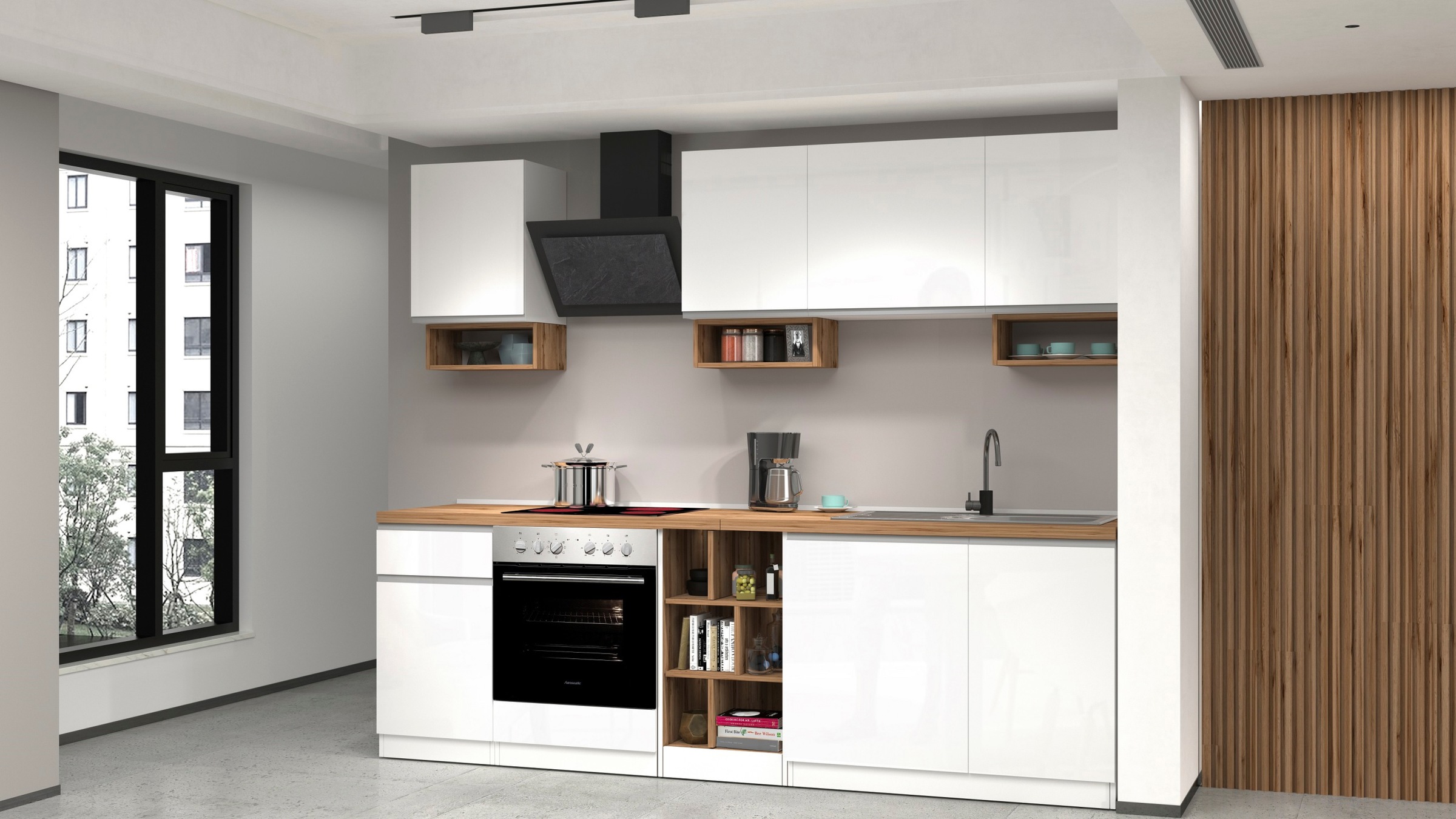 KOCHSTATION Küchenzeile »KS-Sole«, Breite 256 cm, mit Geschirr-Abtropfschrank, ohne E-Geräte