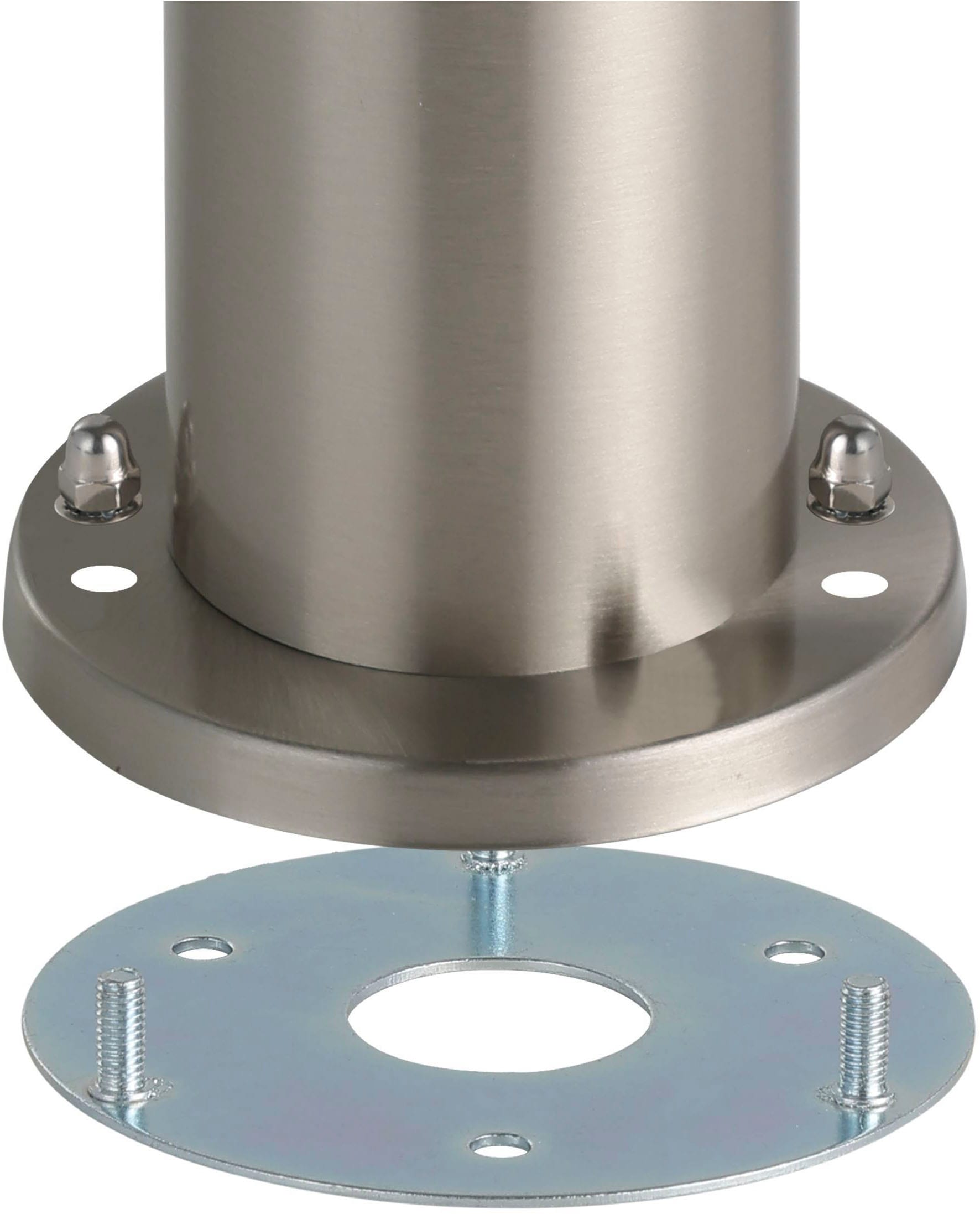 EGLO Stehlampe »Helsinki Stehlampe, Außenleuchte, silber, weiß, E27, IP44, Lampe« E27 1 Stk. Stehleuchte - H45 x Ø7,5 cm - edelstahl - 1X12W exkl.