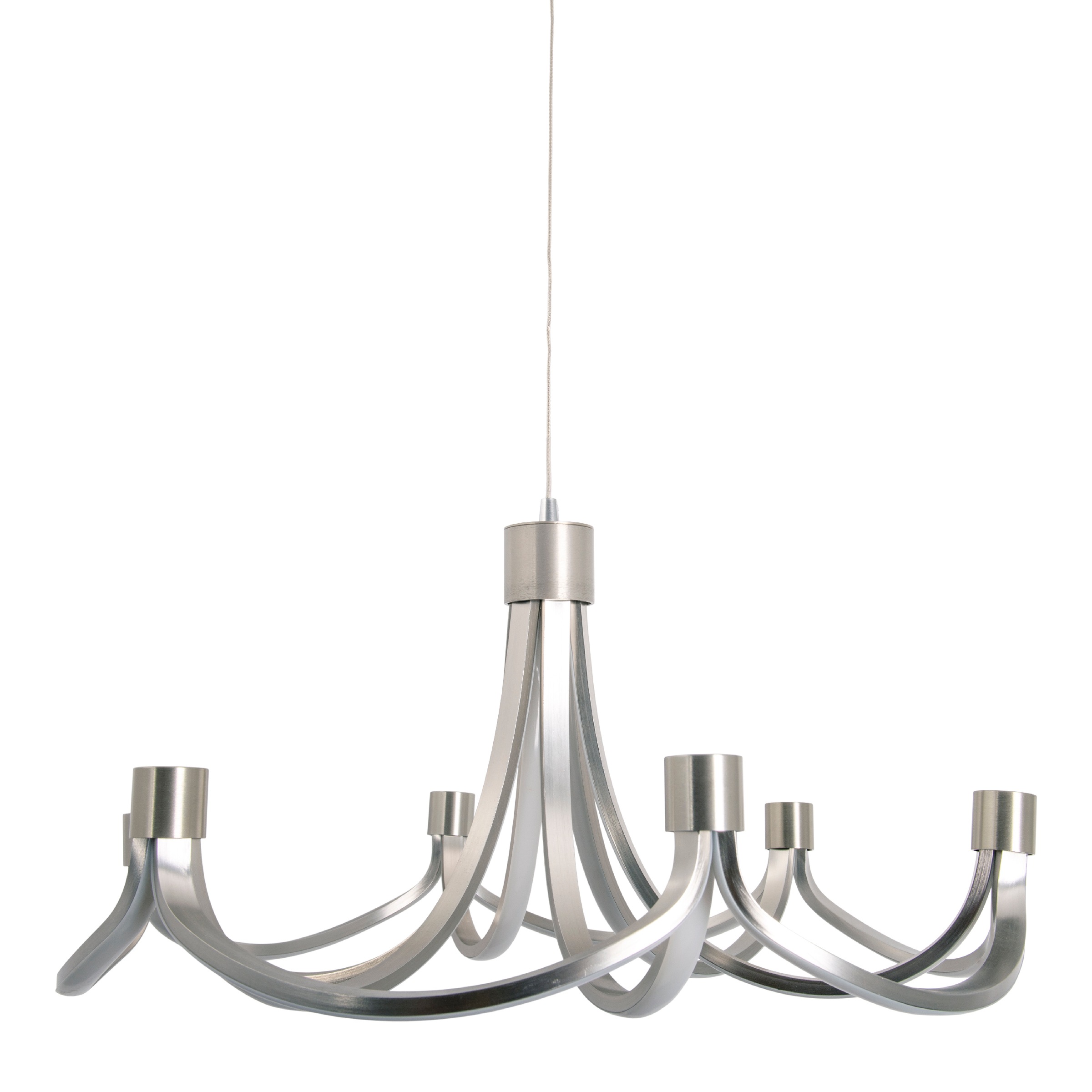 näve LED Pendelleuchte »Festos«, 1 flammig, Leuchtmittel LED-Modul | LED fest integriert, Kronleuchter, stufenweise dimmbar, satiniertes Metall, H: 150cm