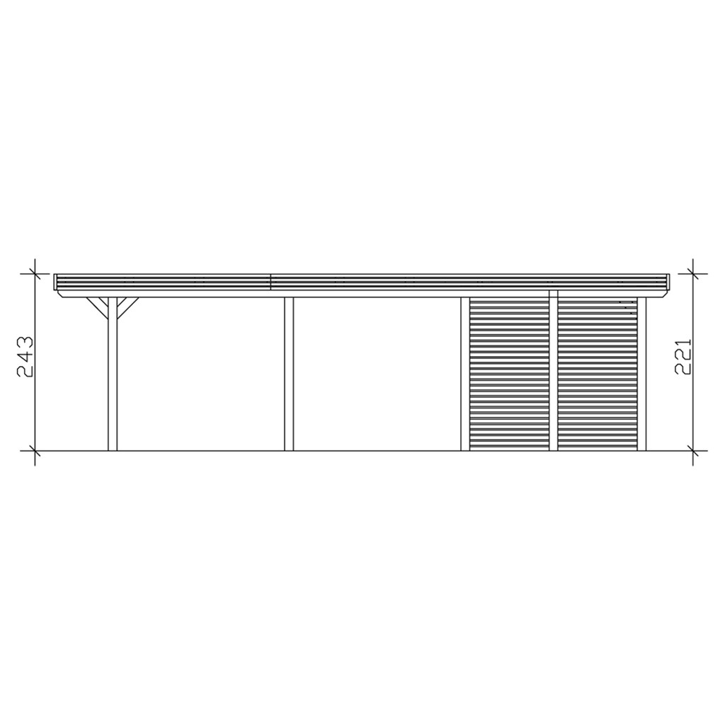 Skanholz Einzelcarport »Spessart«, Leimholz-Nordisches Fichtenholz, 291 cm, weiß