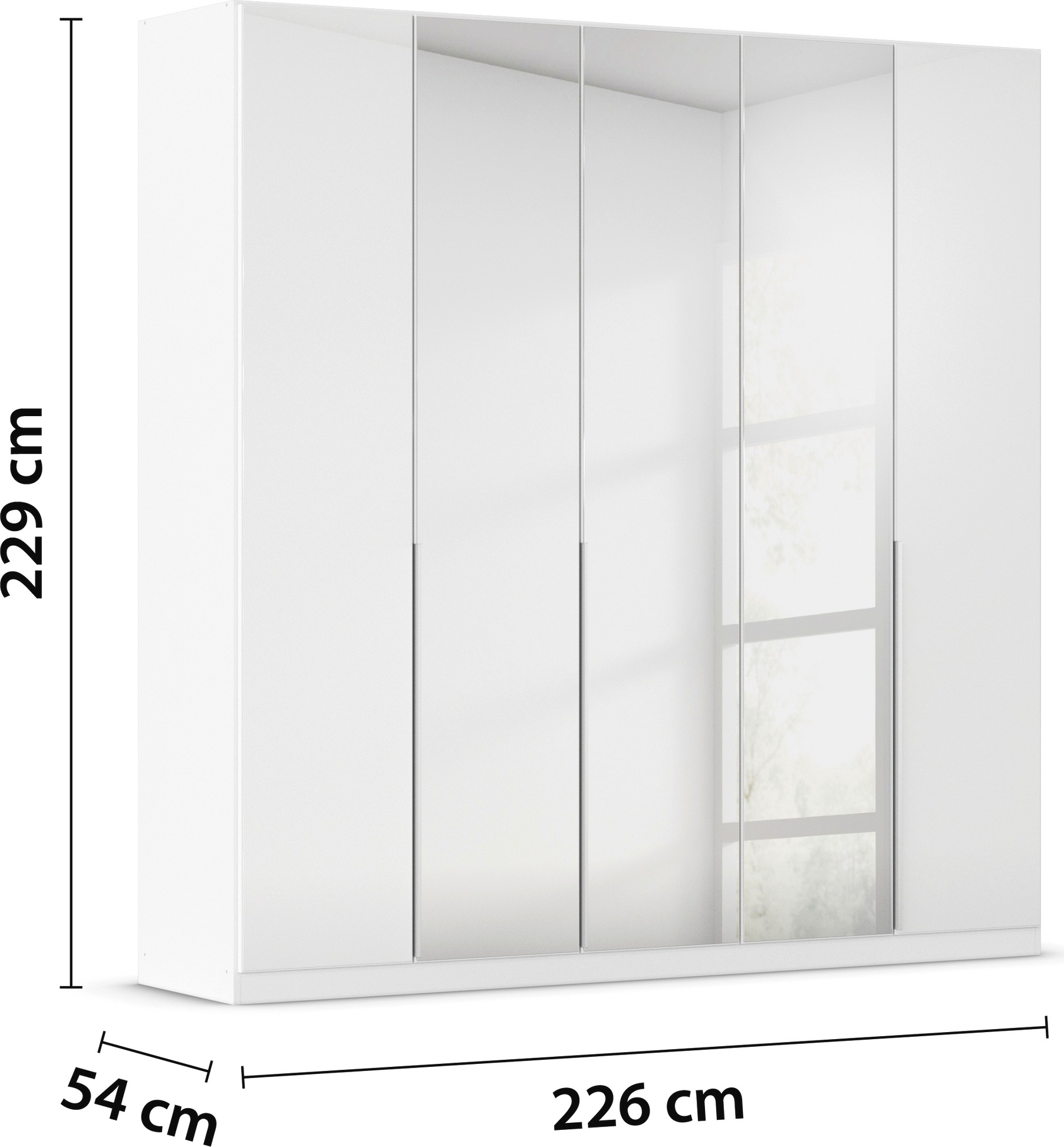 rauch Drehtürenschrank »Kleiderschrank Kleiderschränke Schrank Garderobe AGORDO mit Glasfront«, (in zwei Griff-Farben), durchdachte Innenausstattung, in 6 Breiten und 2 Höhen MADE IN GERMANY