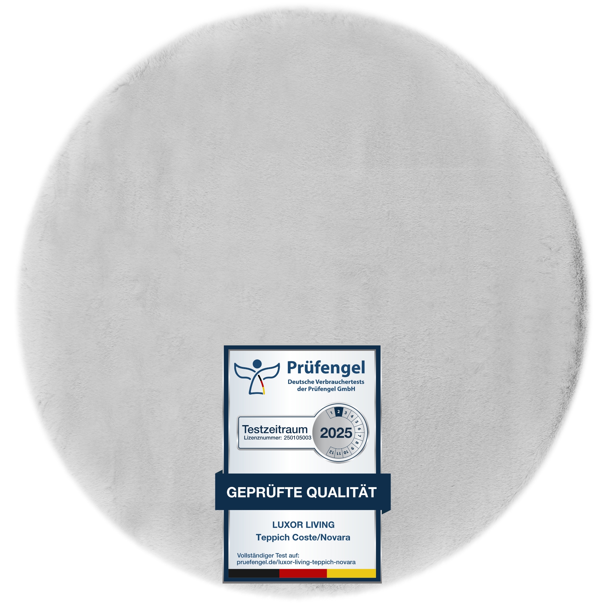LUXOR living Fellteppich »Novara«, rund, 30 mm Höhe, Kunstfell, Kaninchenfell-Haptik, besonders weicher Hochflor