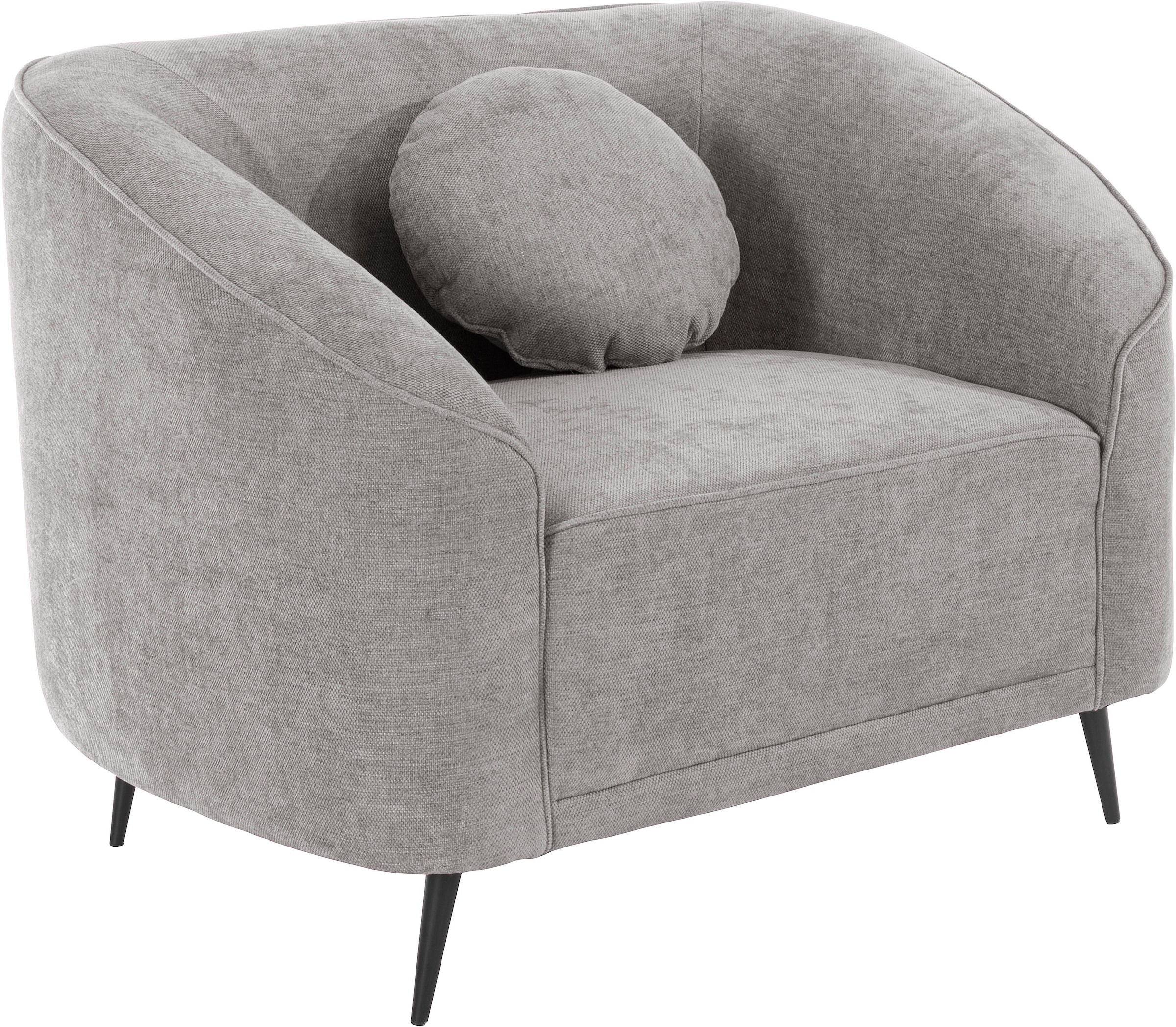 Home affaire Sessel »Ashly« in 3 Bezugsvarianten, Bouclé, Samtoptik und Struktur weich.