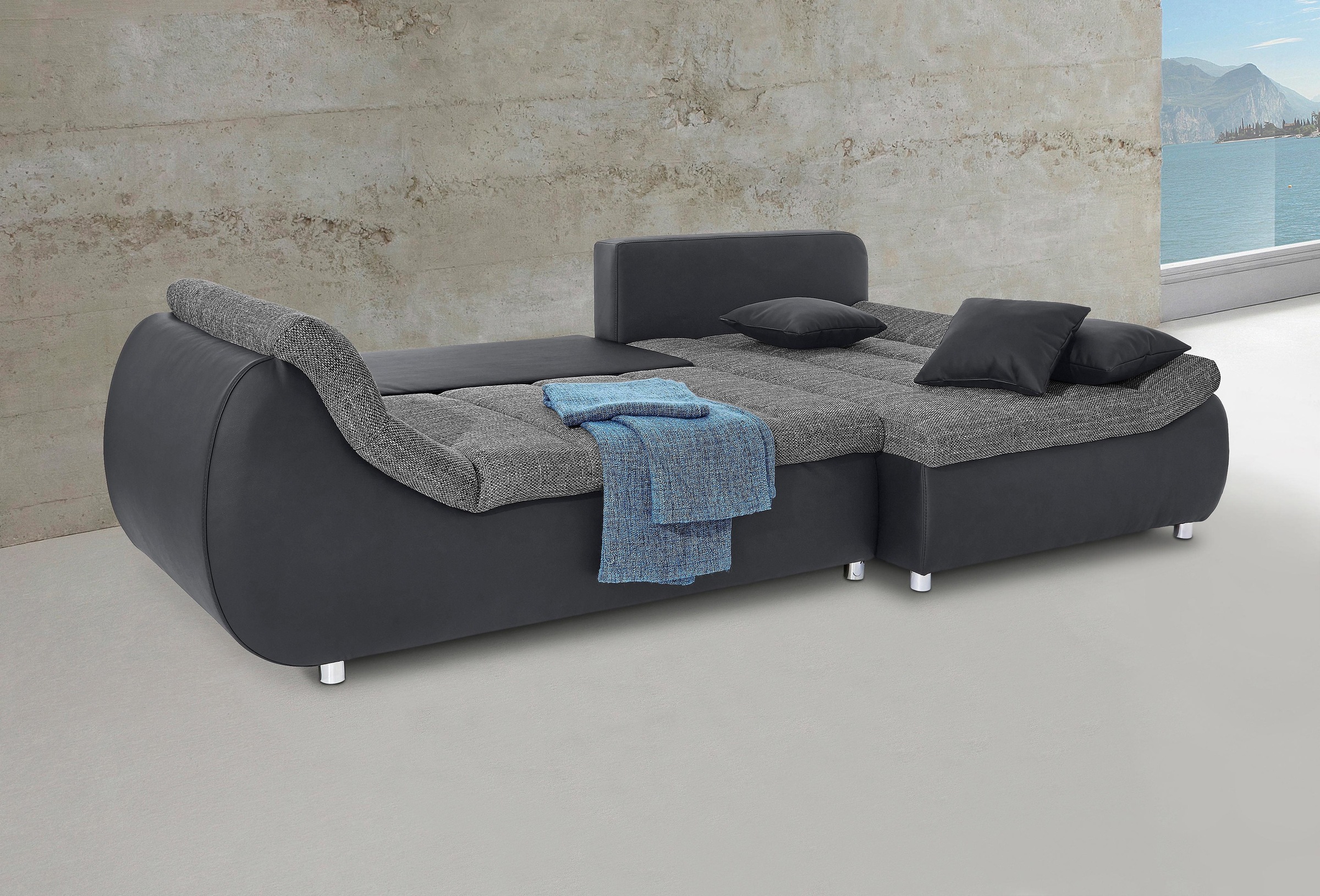 INOSIGN Ecksofa »Imola elegant und bequem, aktuelle Steppung im Sitz, L-For günstig online kaufen