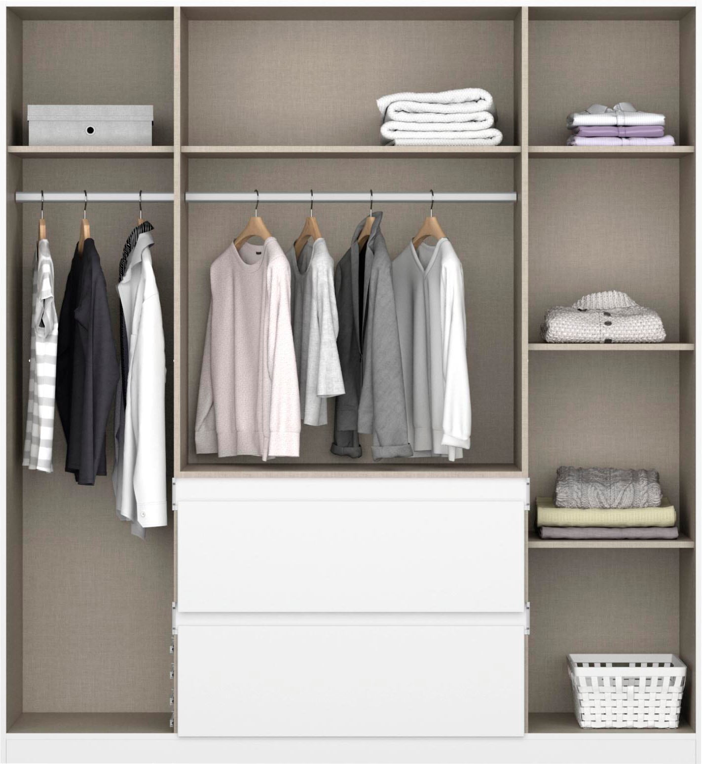 rauch Schrank-Set »Kleiderschrank Schrank Garderobe Wäscheschrank Ankleide NIDDA« Set, Größe 298x208 cm, 