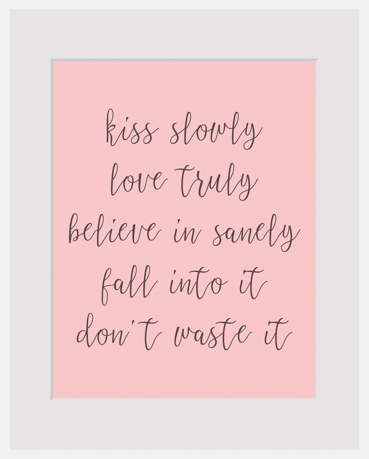 queence Bild »kiss slowly« Liebessprüche   Motivationsbilder   Schriftzüge günstig online kaufen