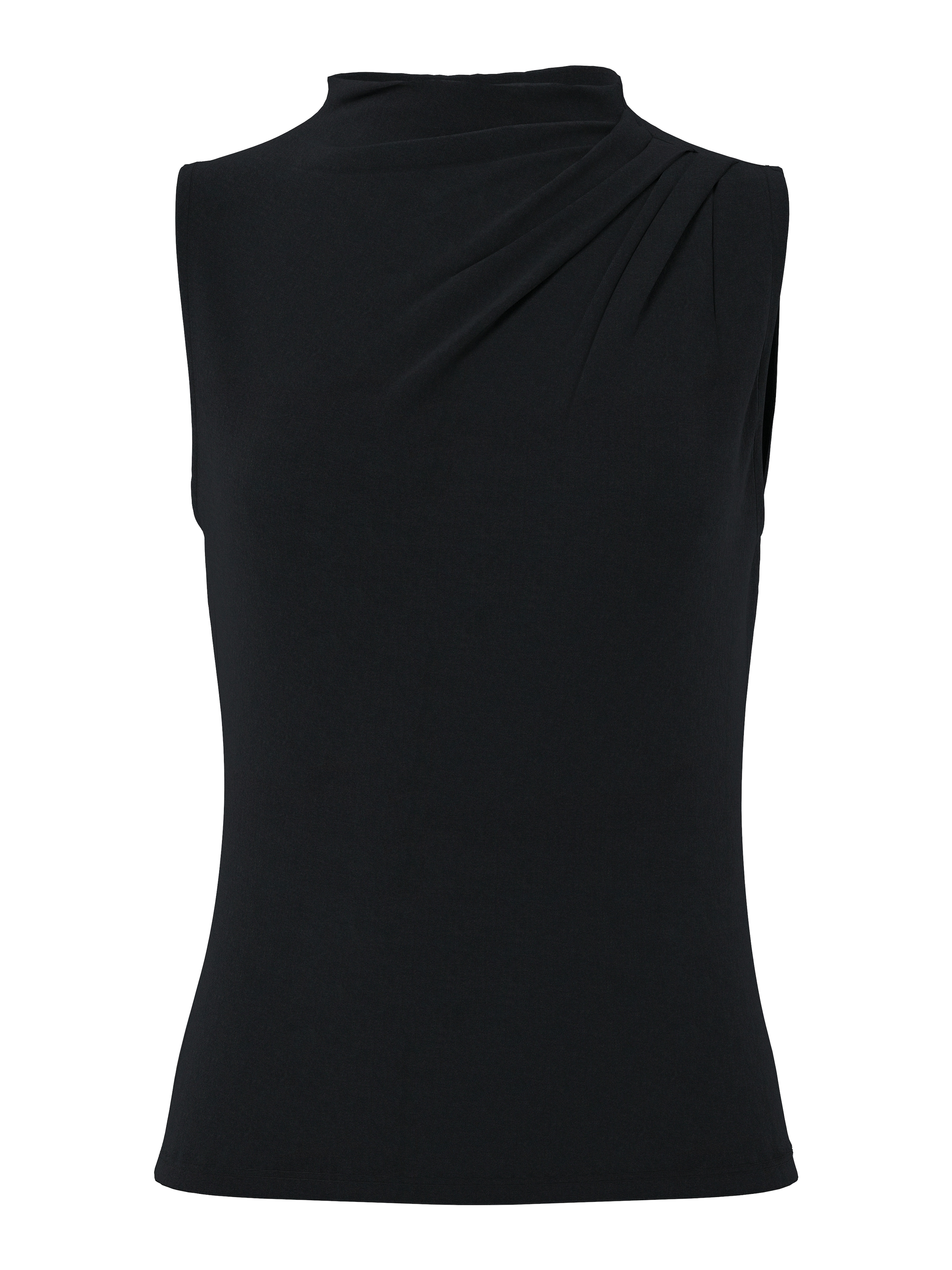 pieces Stehkragenshirt »PCMADISON SL DRAPED TOP NOOS BC« Materialmix, slim fit