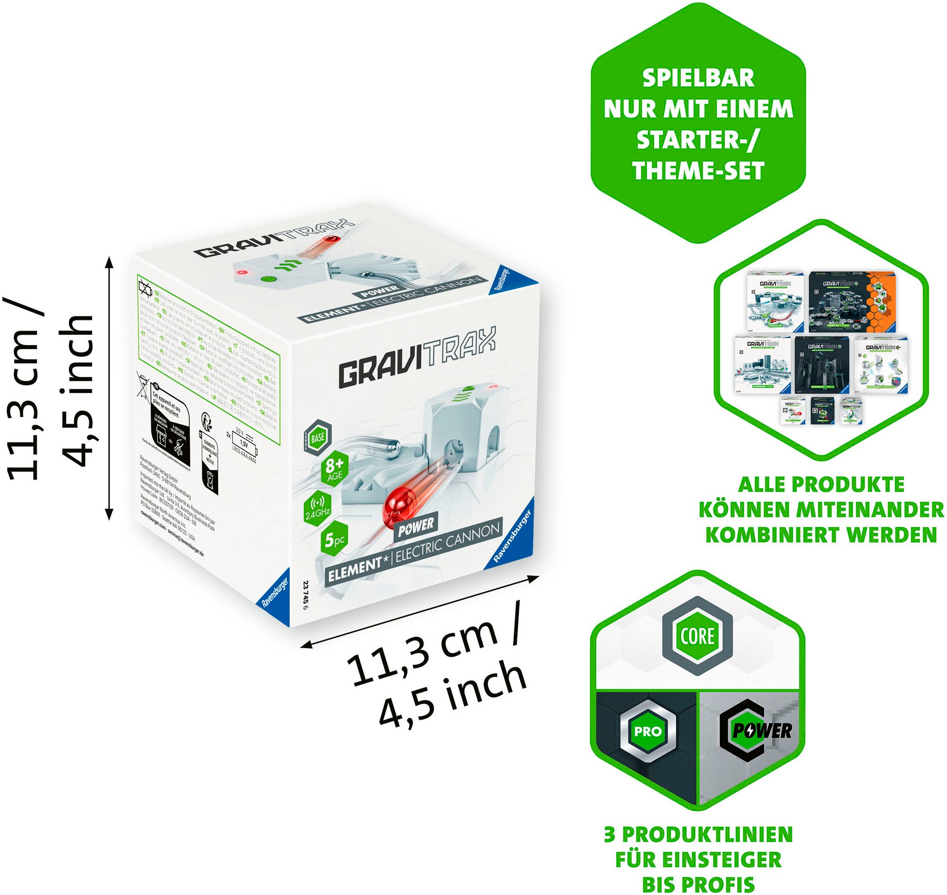 Ravensburger Kugelbahn-Bausatz »GraviTrax POWER, Element Electric Cannon«