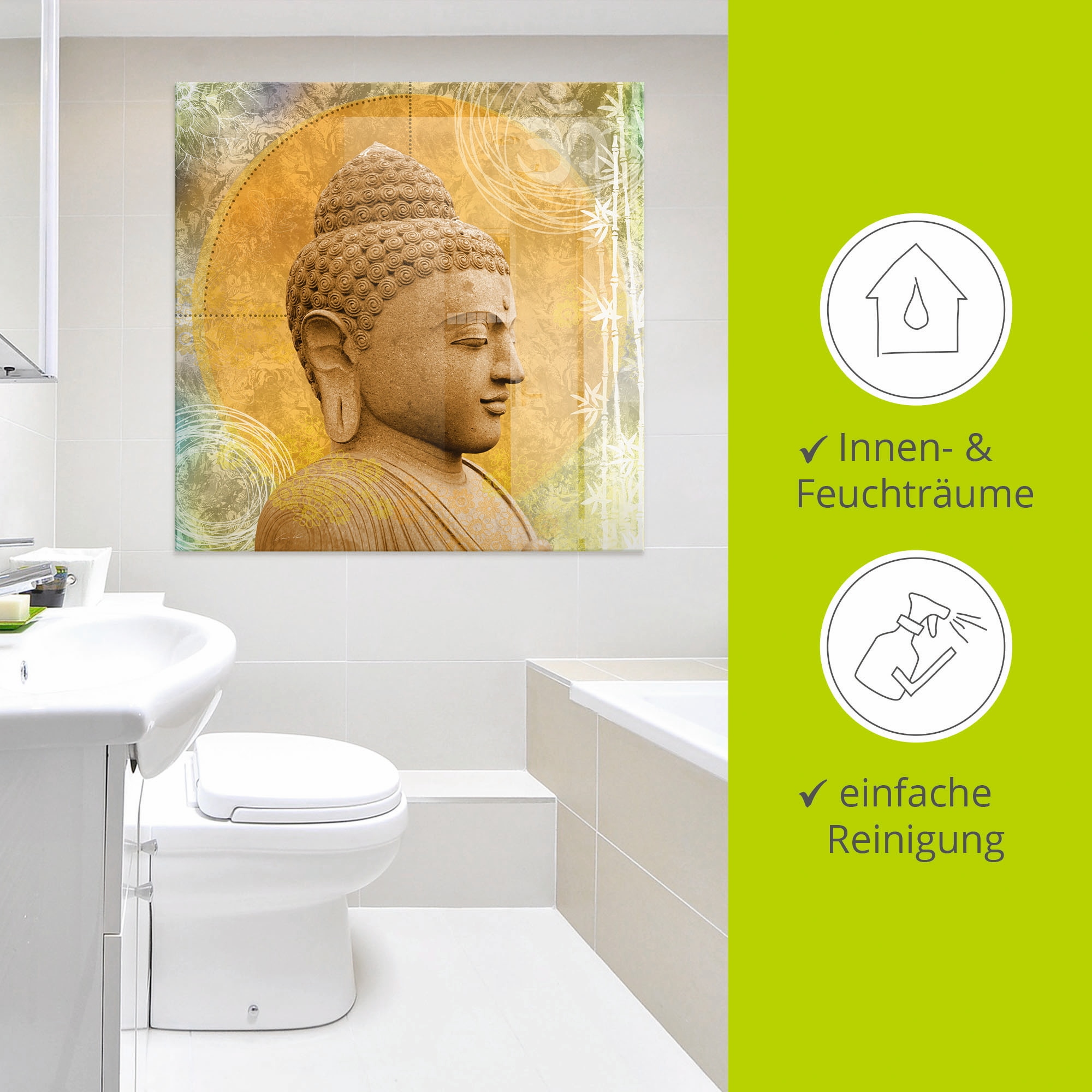 Artland Glasbild »Buddha II«, Spa, (1 St.), in verschiedenen Größen