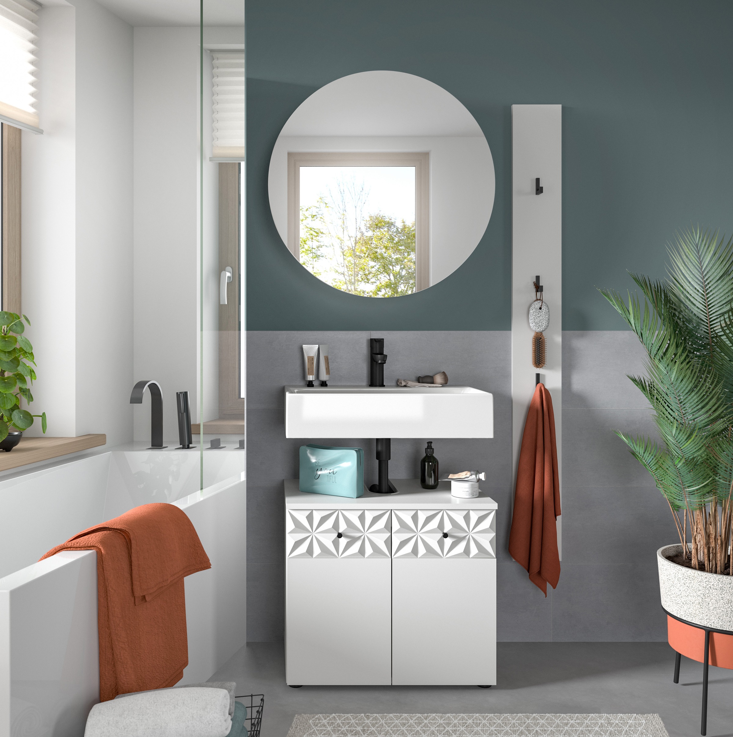 INOSIGN Badezimmer-Set »VICENZA, TOPSELLER!, Breite 91cm, 3-teilig, mit Orn günstig online kaufen