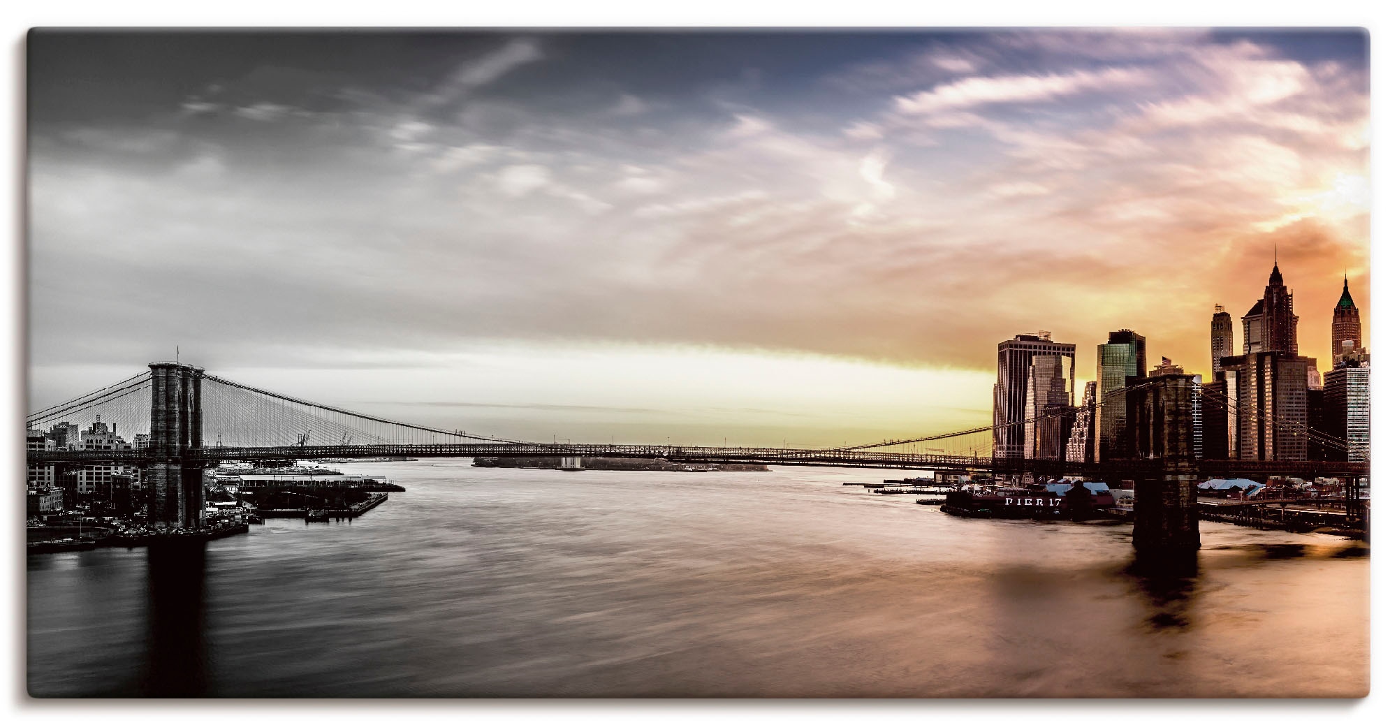 Artland Wandbild »Brooklyn Bridge Panorama«, Amerika, (1 St.), als Leinwand günstig online kaufen