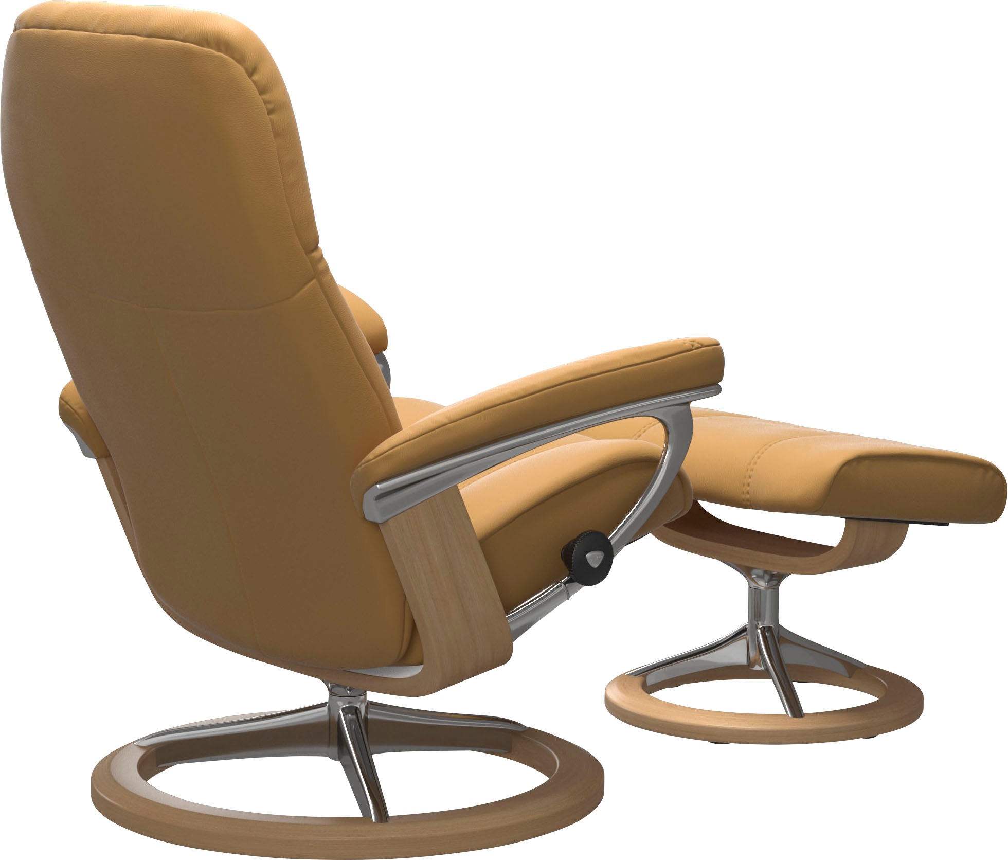 Stressless® Relaxsessel »Consul«, (Set, Relaxsessel mit Hocker), mit Hocker, mit Signature Base, Größe M, Gestell Eiche