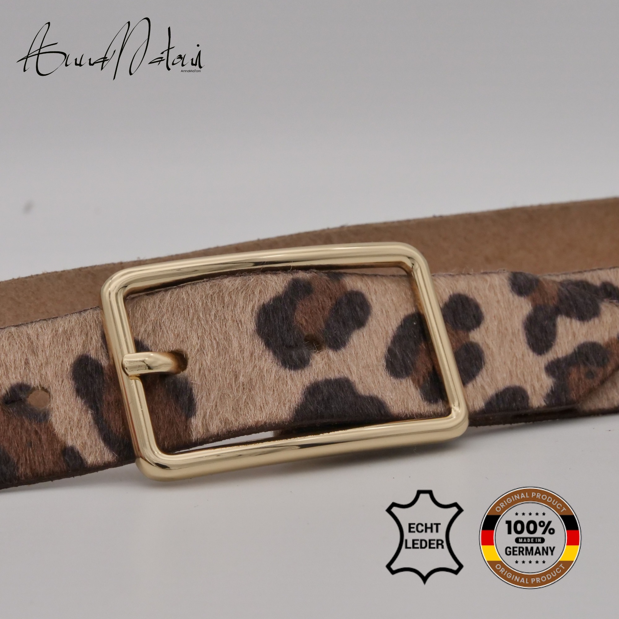 AnnaMatoni Ledergürtel »AnnaMatoni Damen Ledergürtel in hochwertigem Kunstfell in Leo«