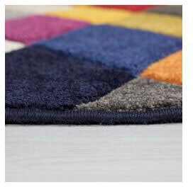 FLAIR RUGS Teppich »Rhumba«, rund, 10 mm Höhe, fußbodenheizungsgeeignet, geometrisches & buntes Muster, Rauten