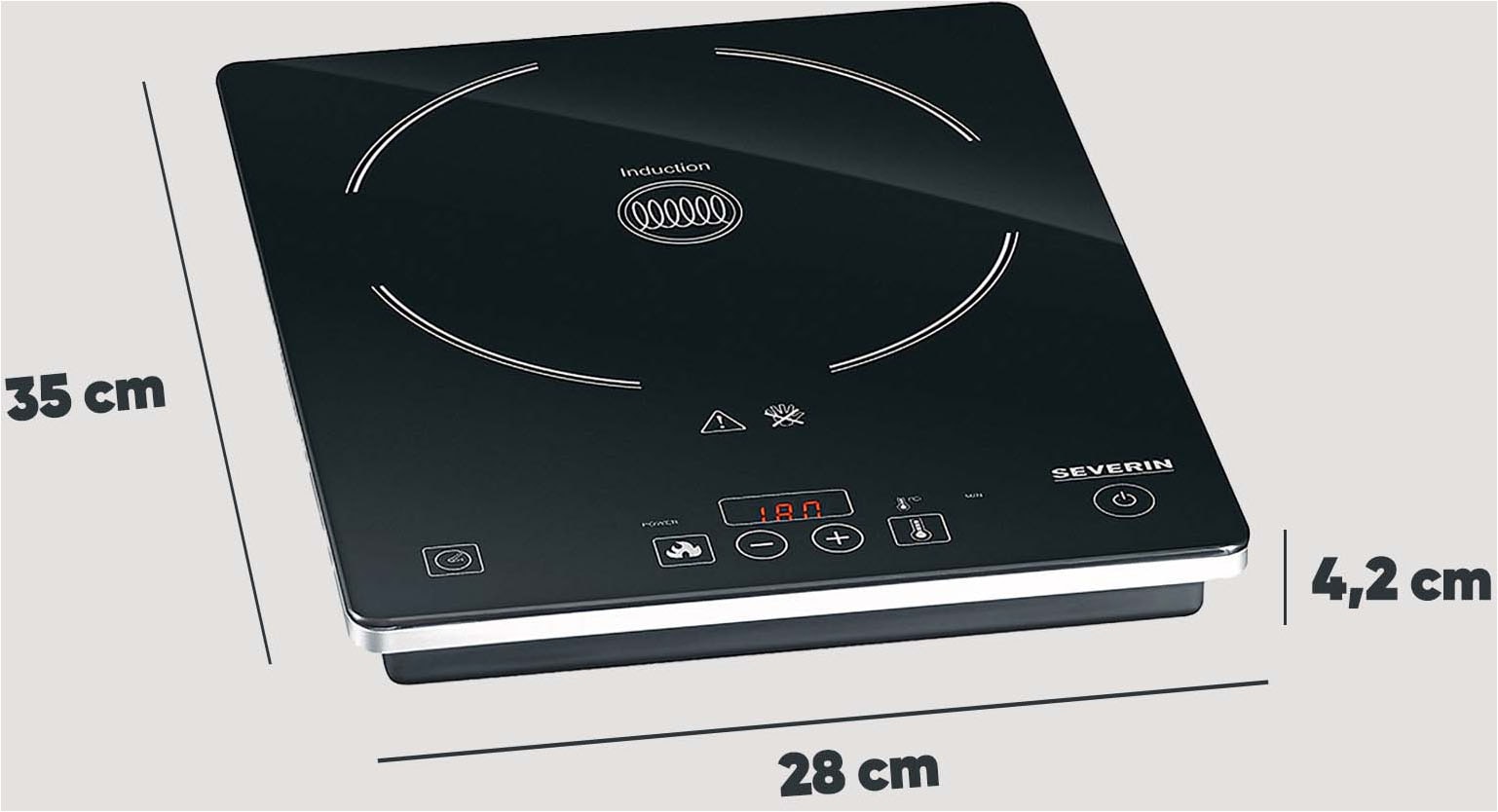 Severin Einzel-Induktionskochplatte »KP 1071« Timerfunktion, automatische Topferkennung, Glaskeramik