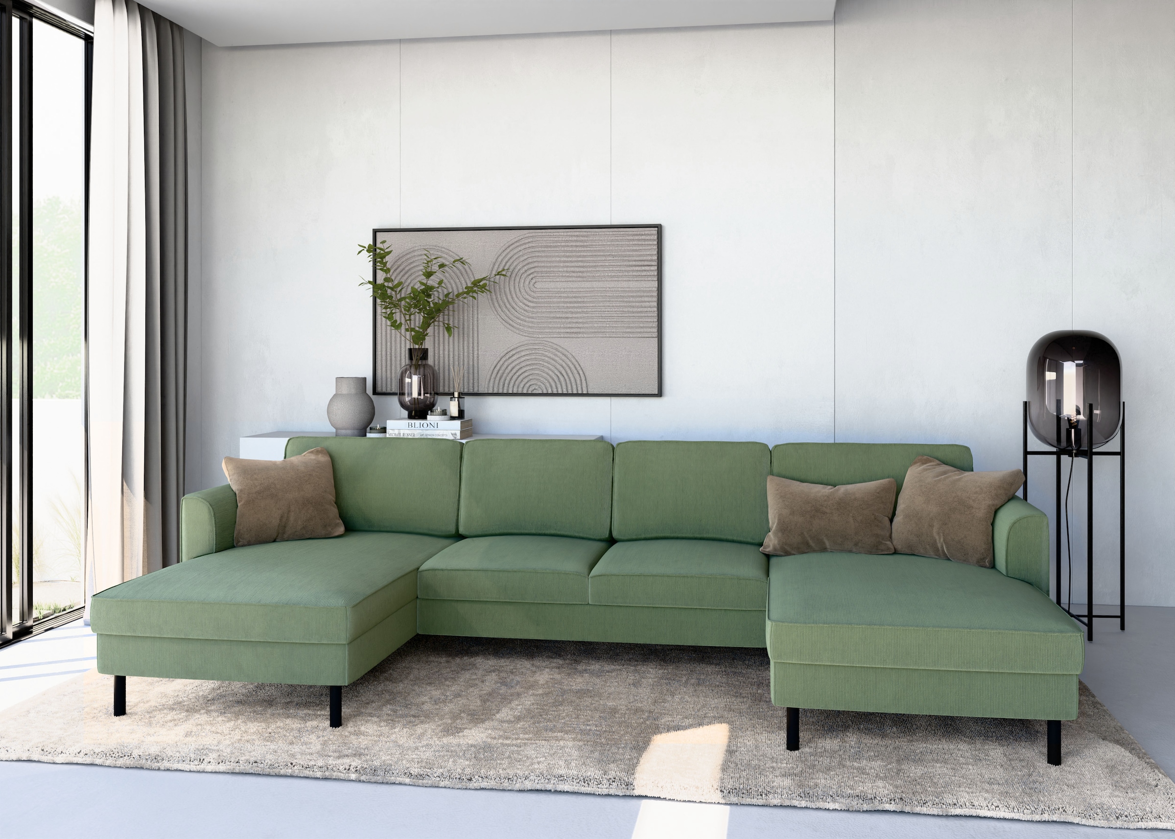 Home affaire Wohnlandschaft »Booster II, whlw. mit Schlaffunktion & Bettkas günstig online kaufen