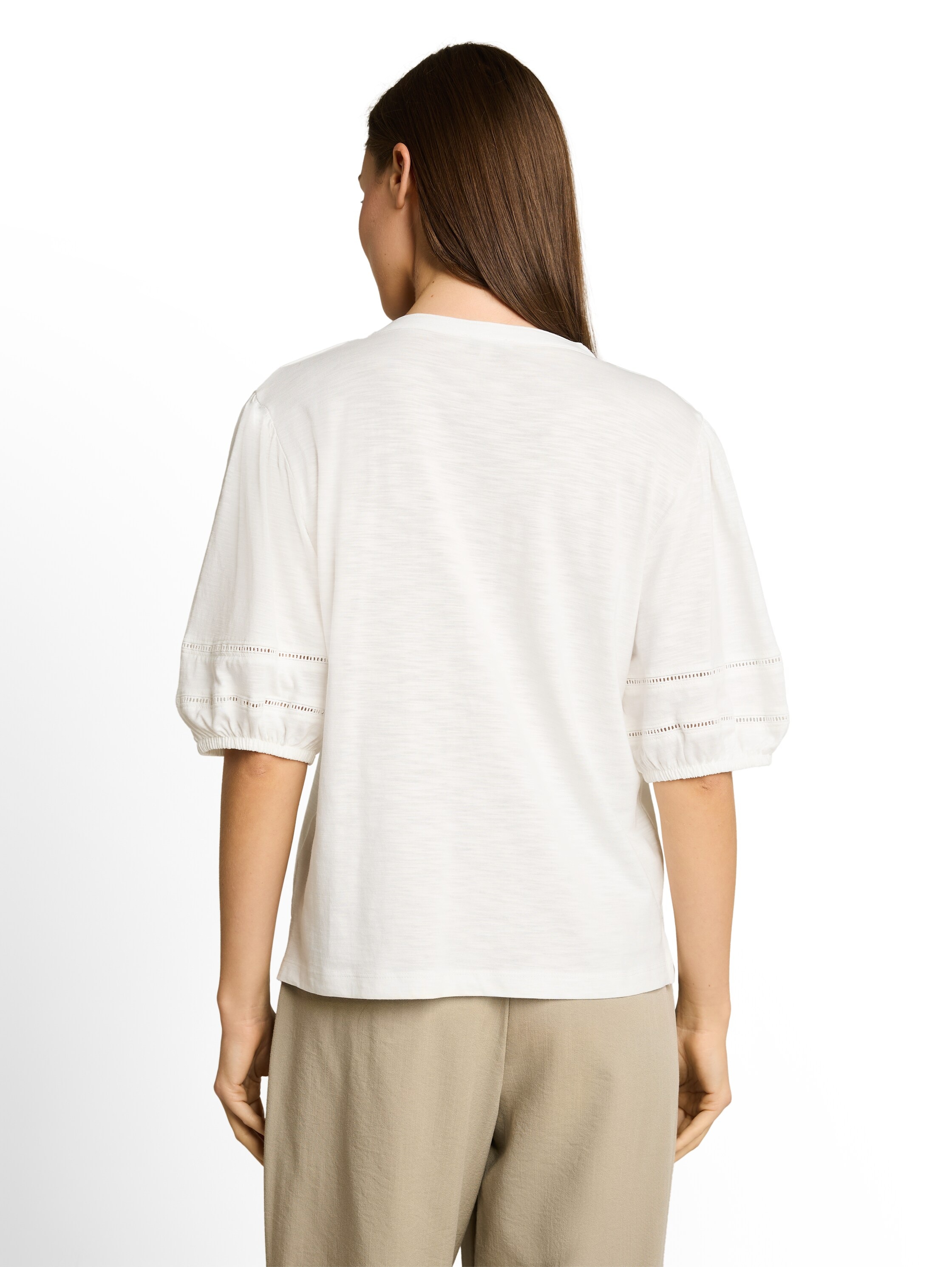 TOM TAILOR Blusenshirt Sommershirt mit Häkel-Details