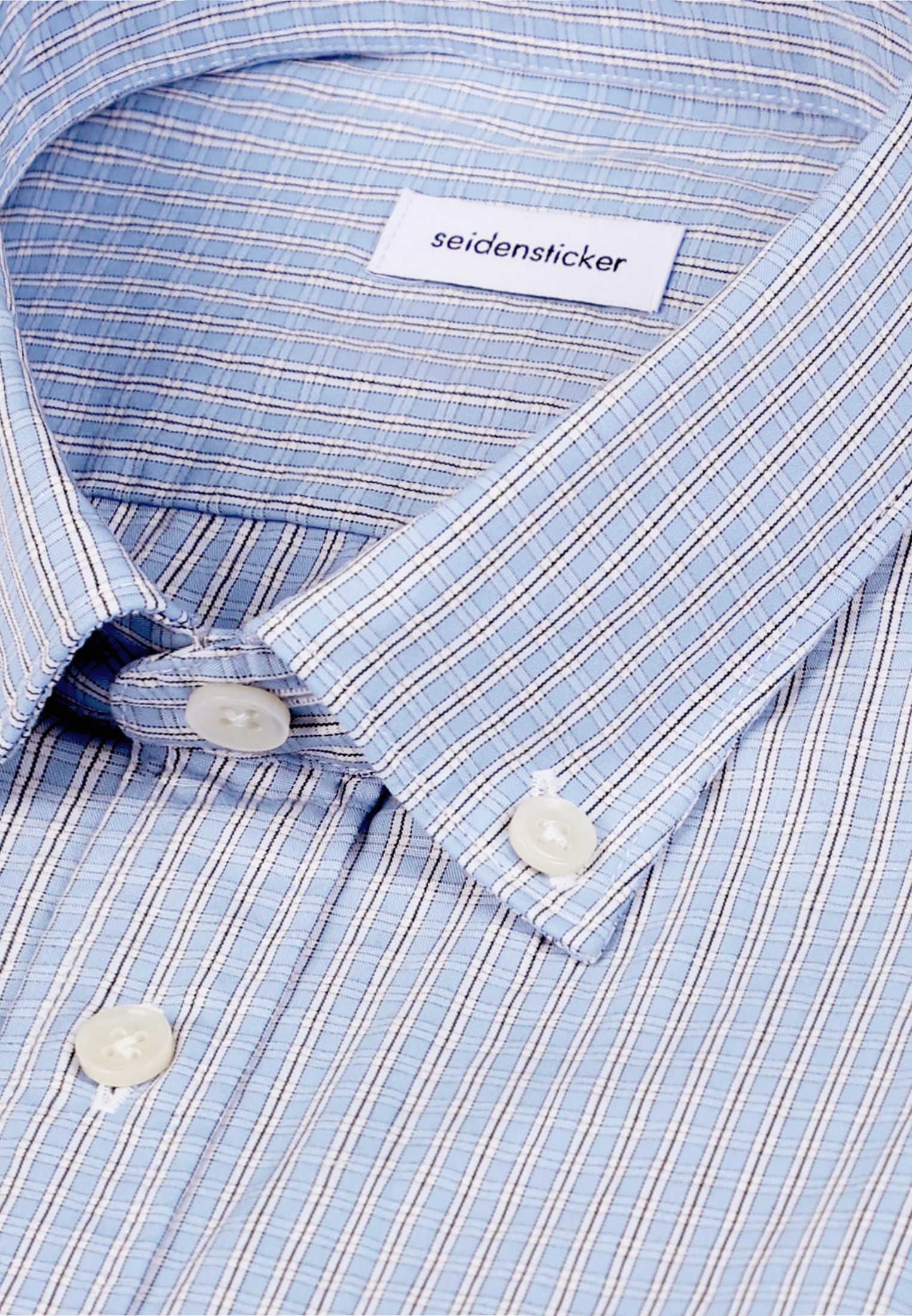 seidensticker Businesshemd Slim 1/1 Button-Down-Kragen Karo