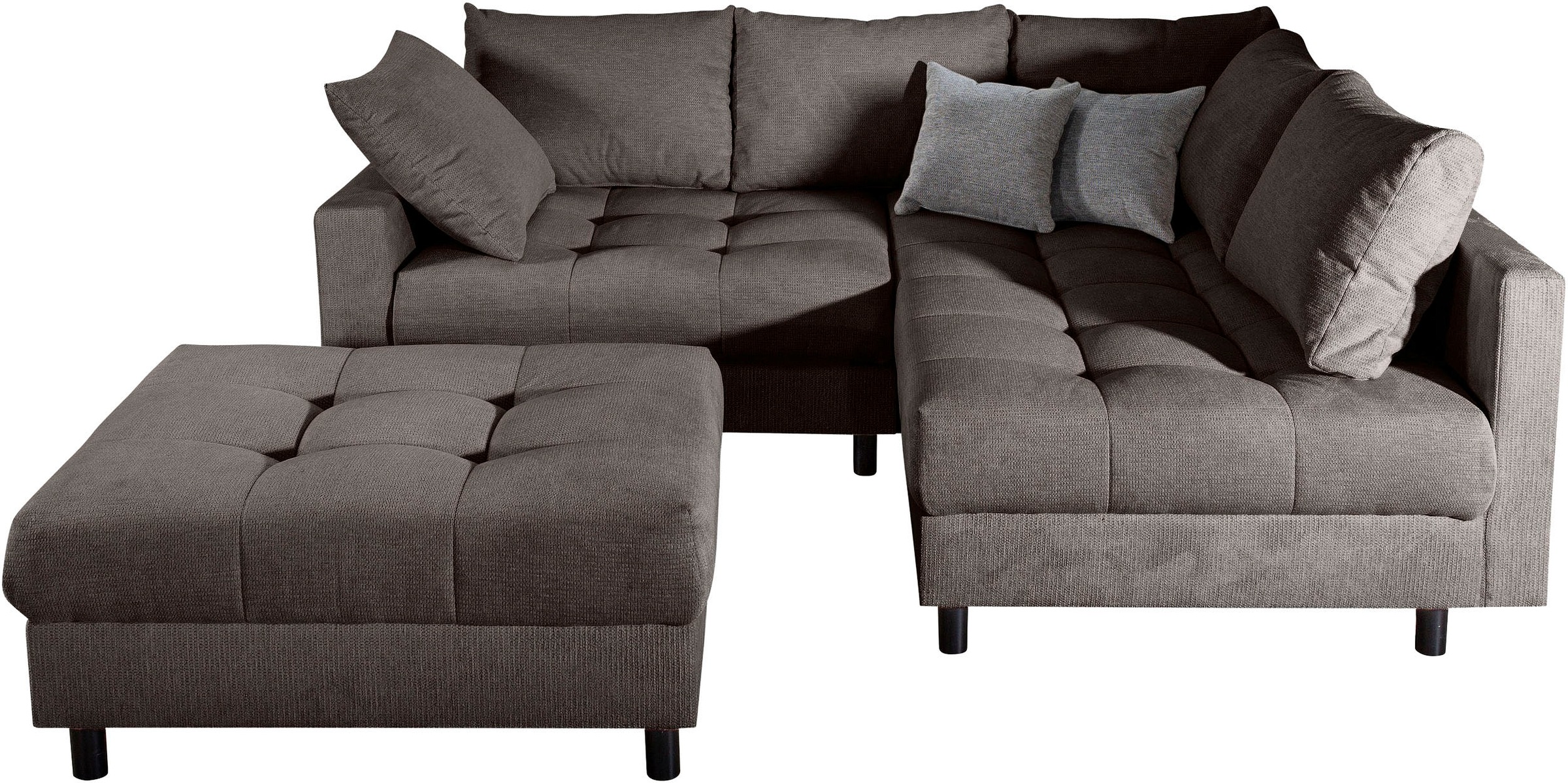COLLECTION AB Ecksofa »Toni L-Form, B: 215 cm« mit Hocker & 2 Zierkissen, F günstig online kaufen