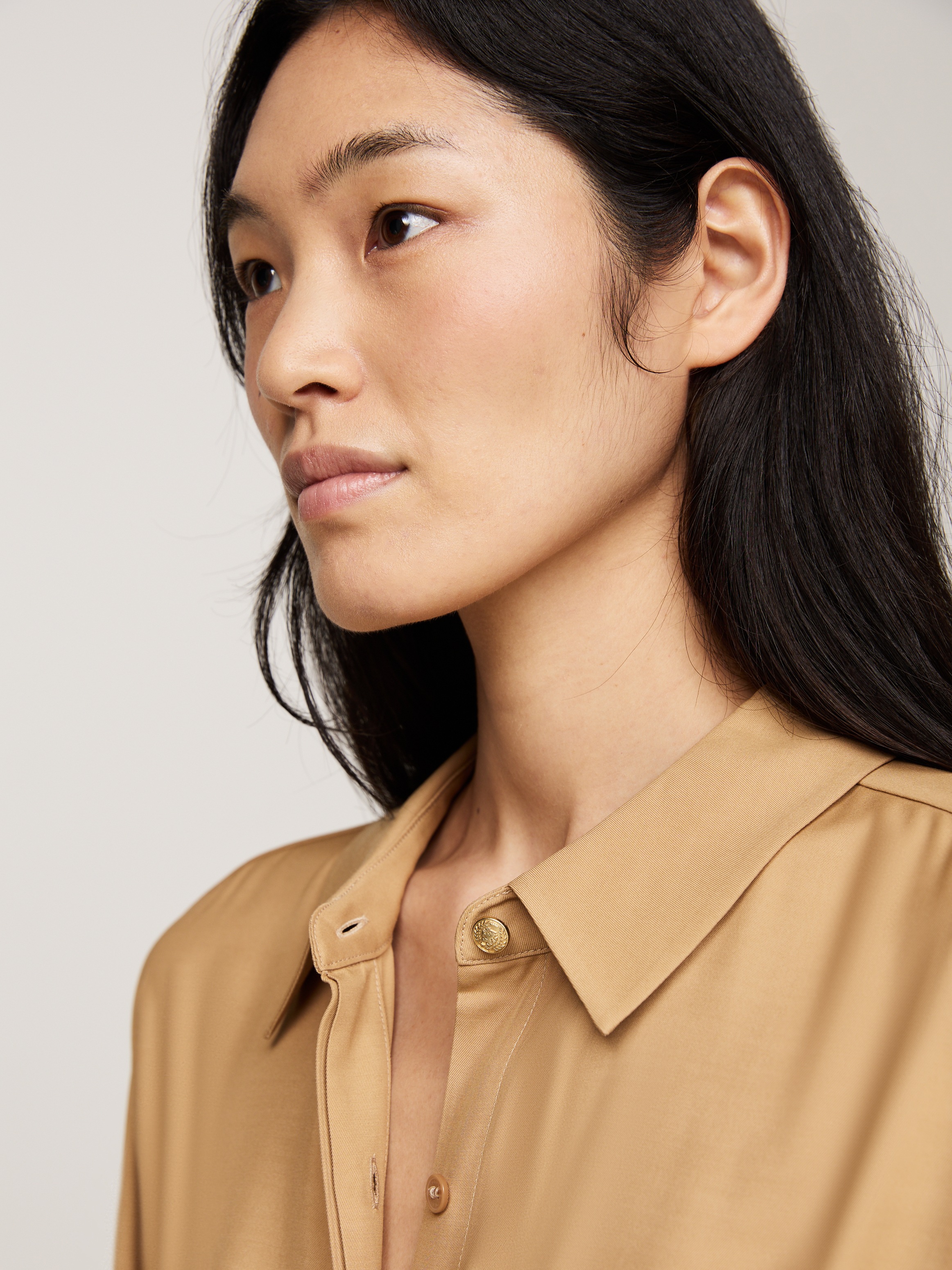 Tommy Hilfiger Hemdblusenkleid »FLUID VISCOSE SHIRT DRESS«, fließende Viskose Qualität