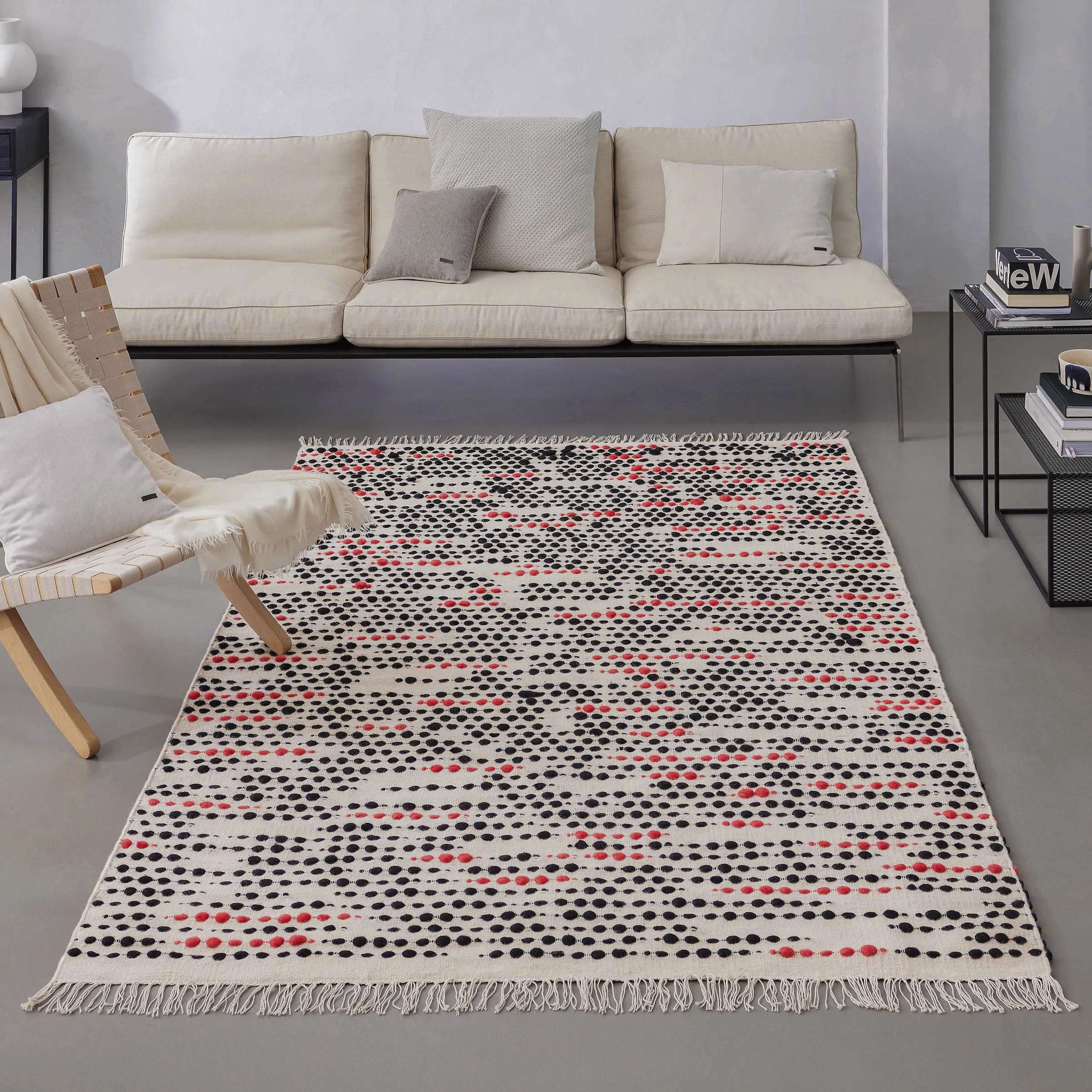 Wecon home Teppich »London Red«, rechteckig, 11 mm Höhe, handgewebt, robust günstig online kaufen
