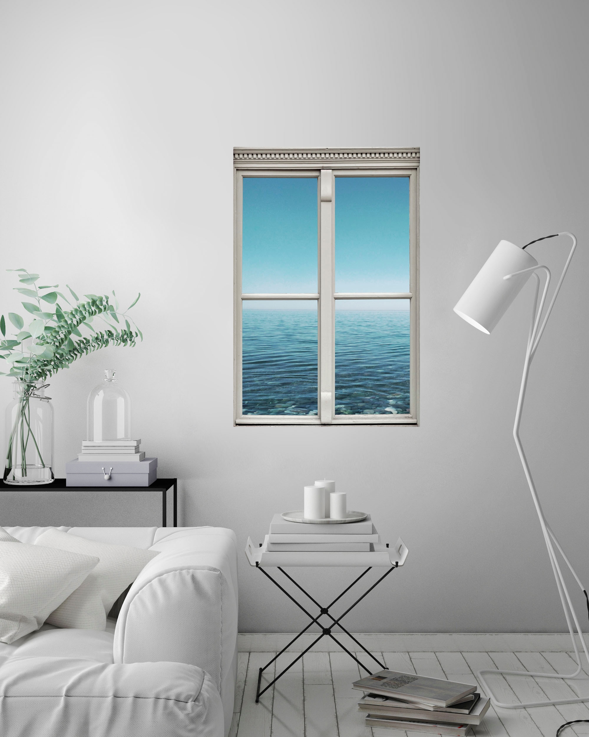 queence Wandsticker »Meer«, Wandsticker, Wandbild, selbstklebend, 3D, Fenster