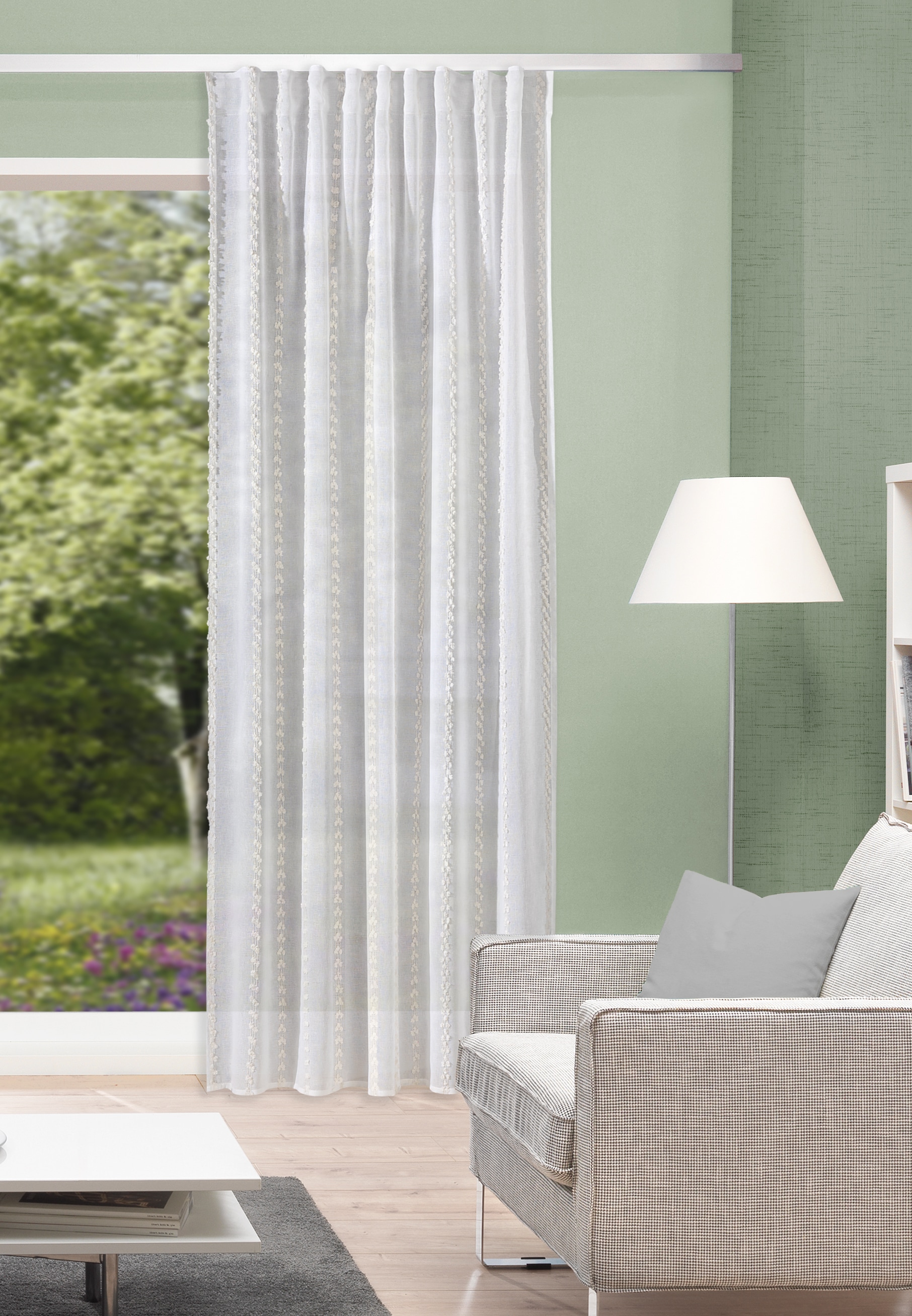 HOME WOHNIDEEN Gardine »NIKA« Multifunktionsband 1 Stk. tlg. Kombibandschal günstig online kaufen