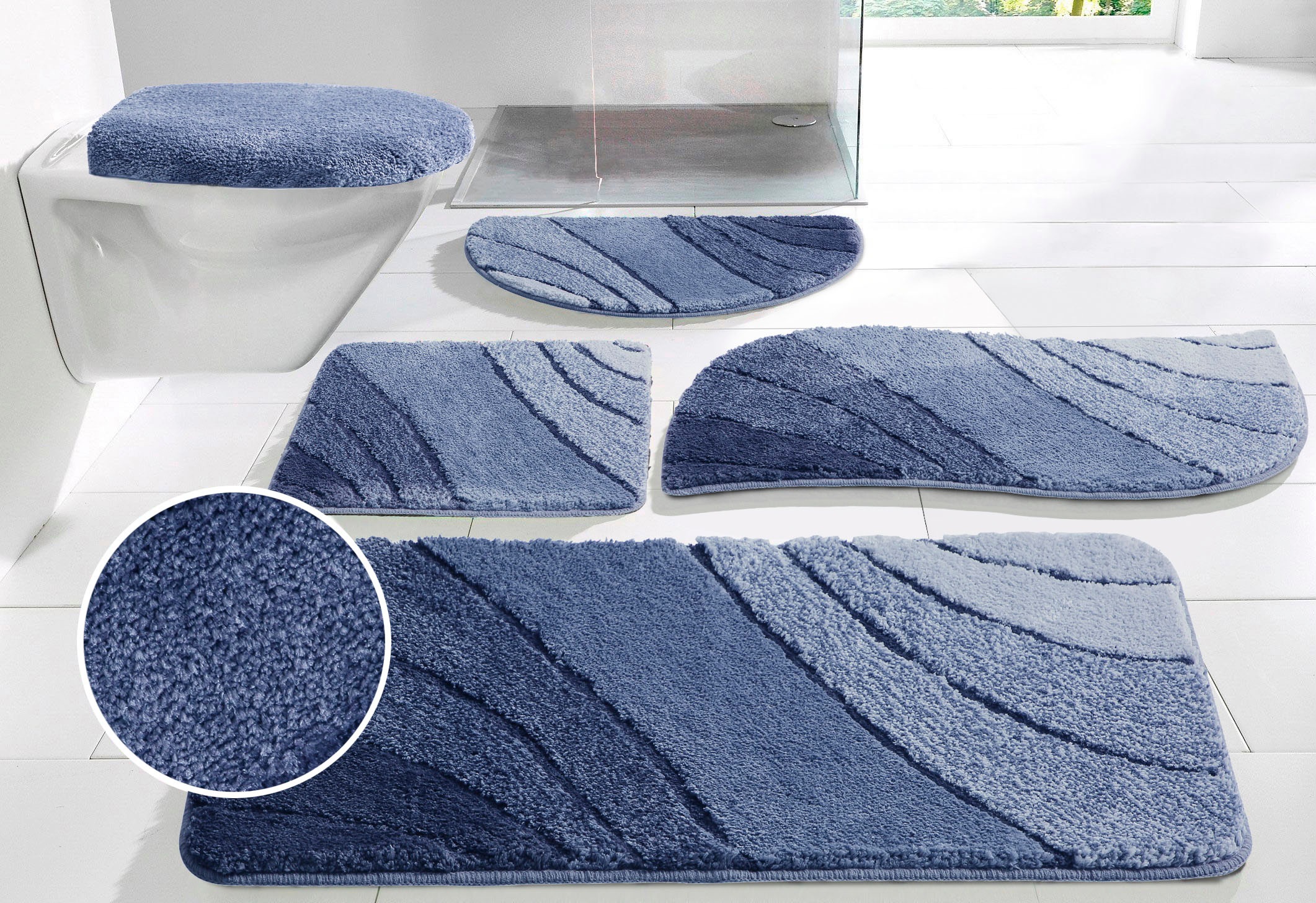 MY HOME Badematte »Josie, Badvorleger, Badezimmer Teppich« Höhe 20 mm rutschhemmend beschichtet fußbodenheizungsgeeignet schnell trocknend...