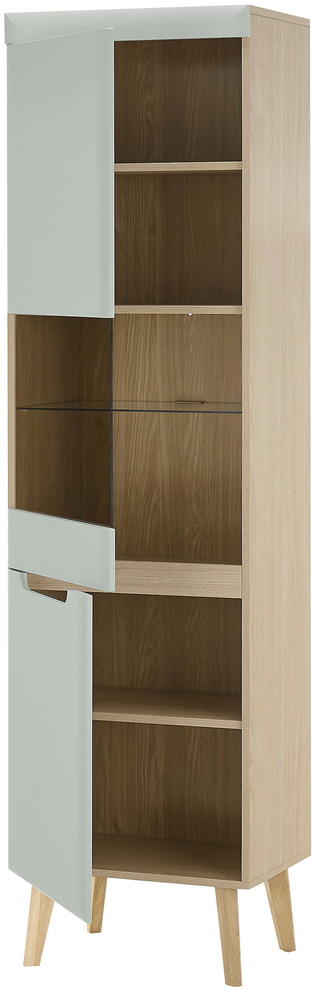 INOSIGN Wohnwand »Torge, Anbauwand, Schrankwand, Mediawand, Wohnzimmer-Set«, (Set, 4 St.), enthält 1 Vitrine, 1 Lowboard, 1 Highboard + 1 Wandboard, 360 cm breit