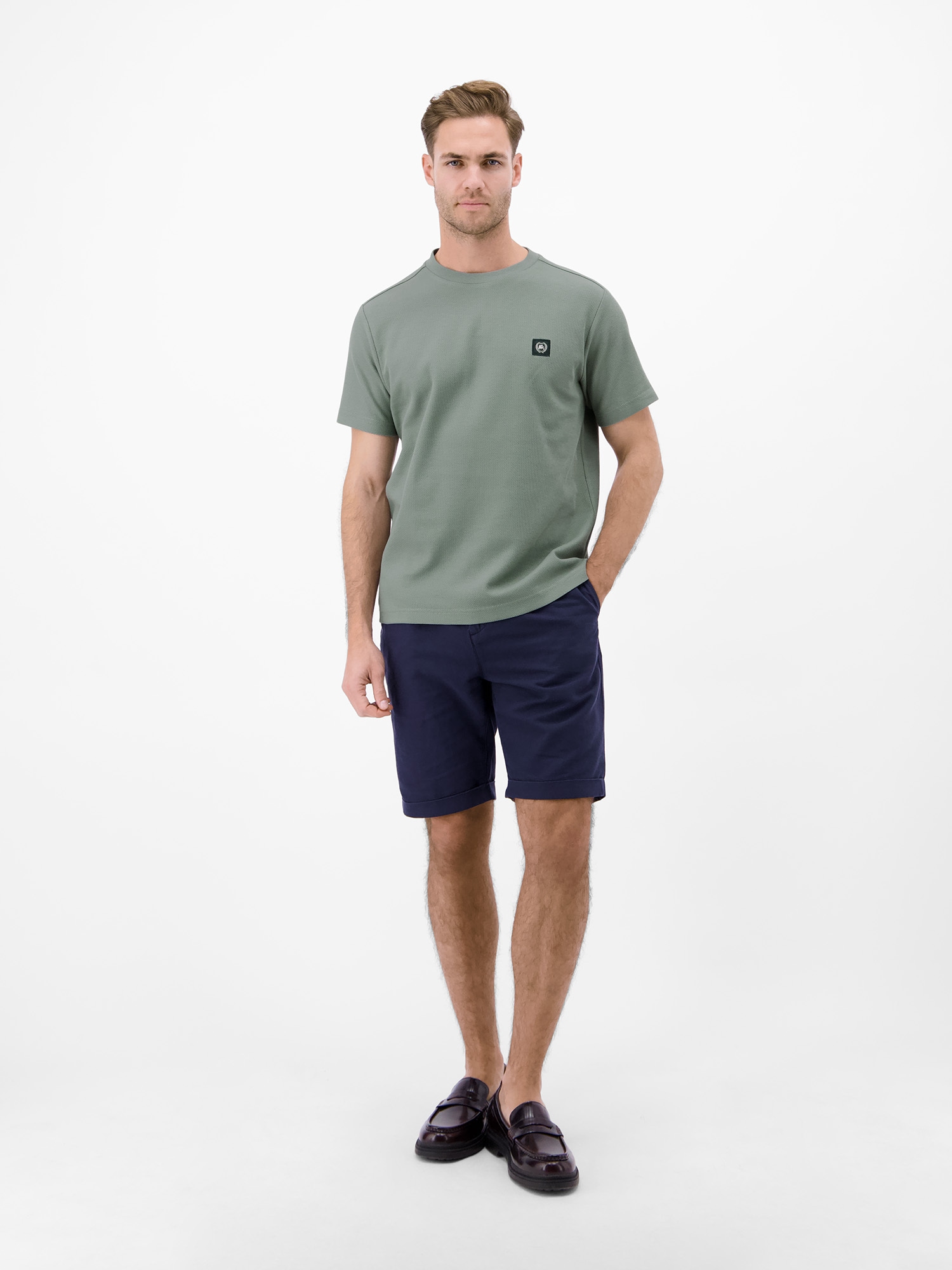 LERROS T-Shirt »T-Shirt mit Waffelstruktur aus 100 % Baumwolle«