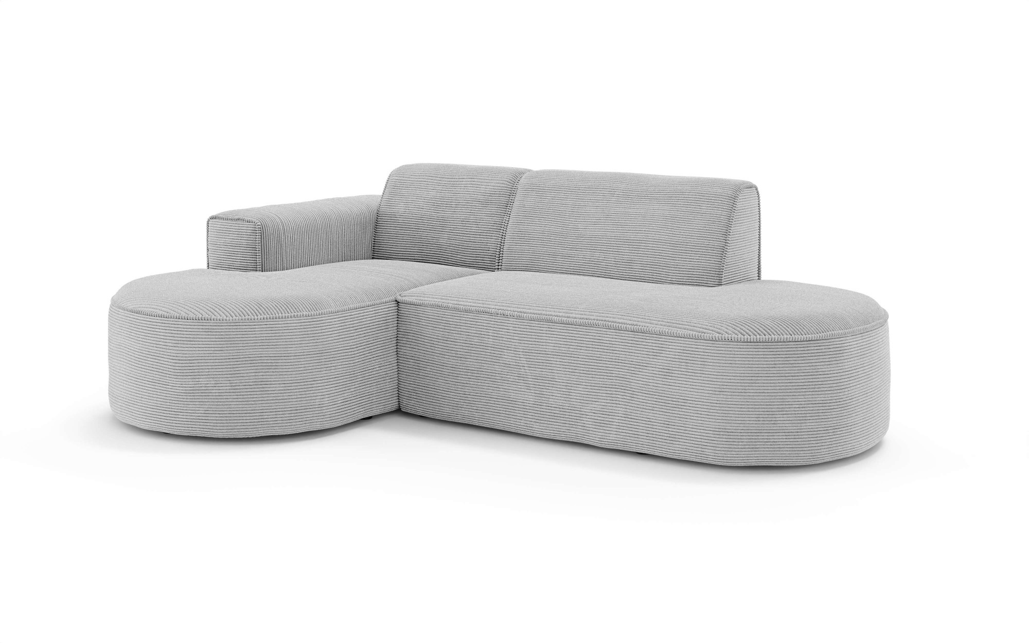 OTTO home Ecksofa »ADELLA Design-Sofa mit Recamiere rechts/links, 248/159/76 cm«, L-Form mit Wellenunterfederung, runde Form, auch in Cord