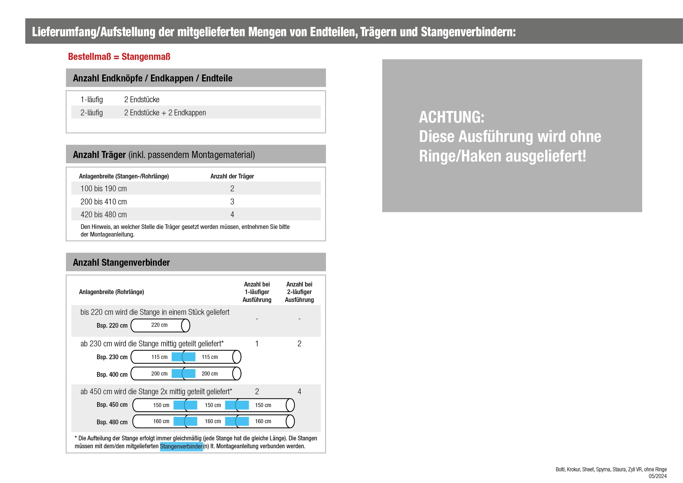 GARESA Gardinenstange »SPYRNA mit offenem Träger« Ø 16 mm 1 läufig-läufig W günstig online kaufen