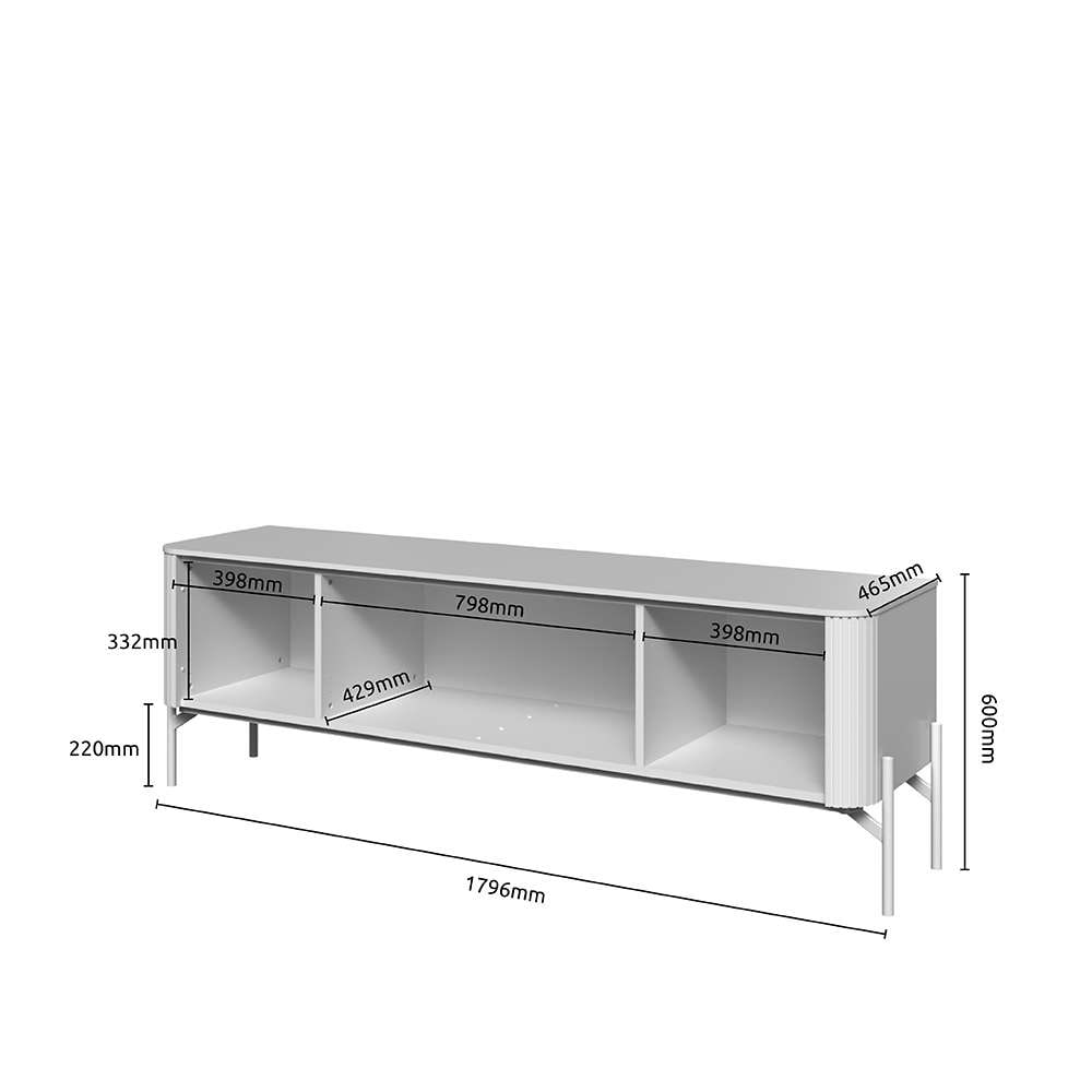 Home affaire Lowboard »Rondo TV-Board, TV-Kommode, TV-Schrank, TV-Unterschrank, TV-Möbel« UV lackiert, Soft Close Funktion, Metallrahmen als Basis des Elements