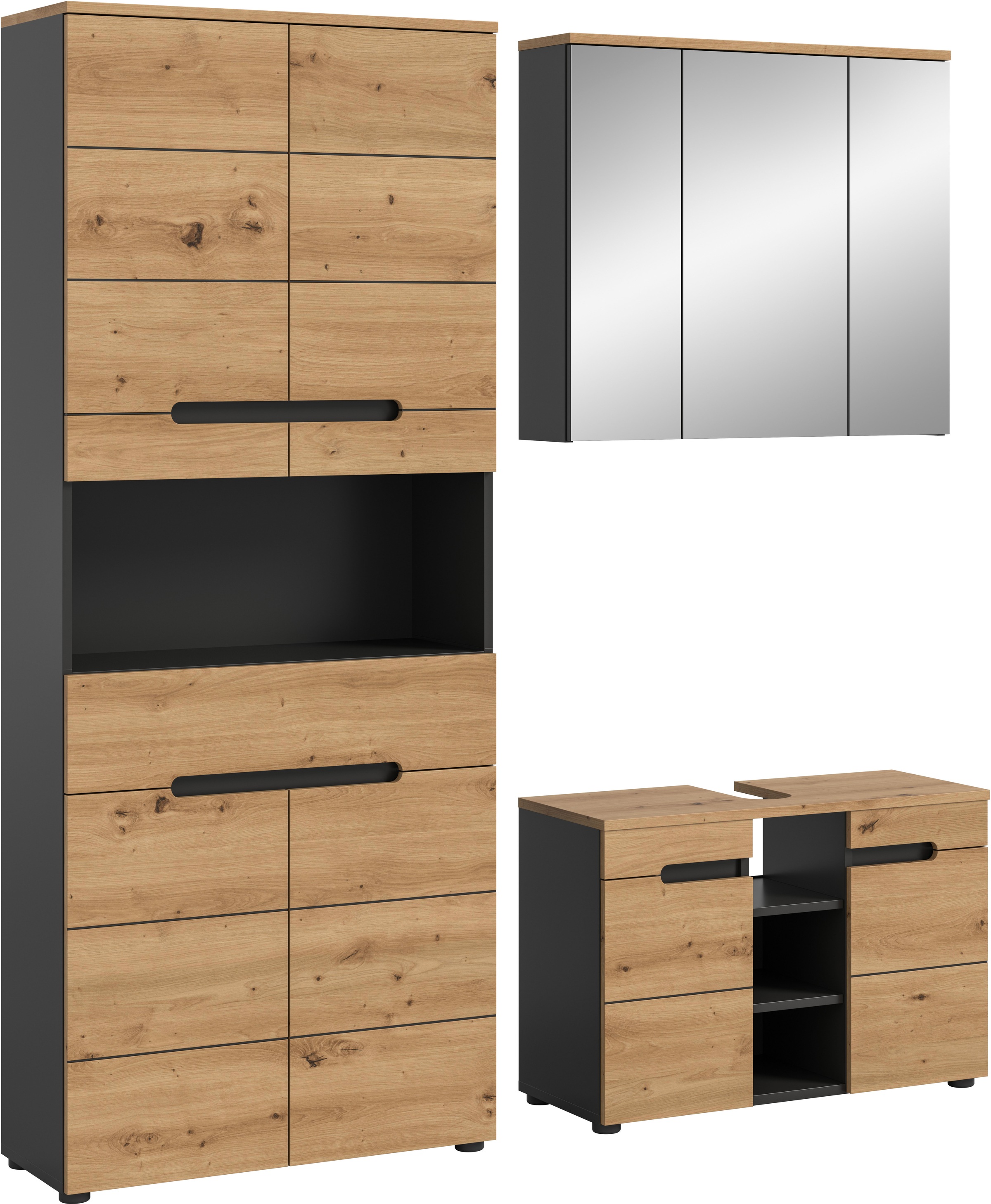 INOSIGN Badmöbel-Set »REHAT, 3-teilig, Breite 171 cm, mit grifflosen Fronte günstig online kaufen