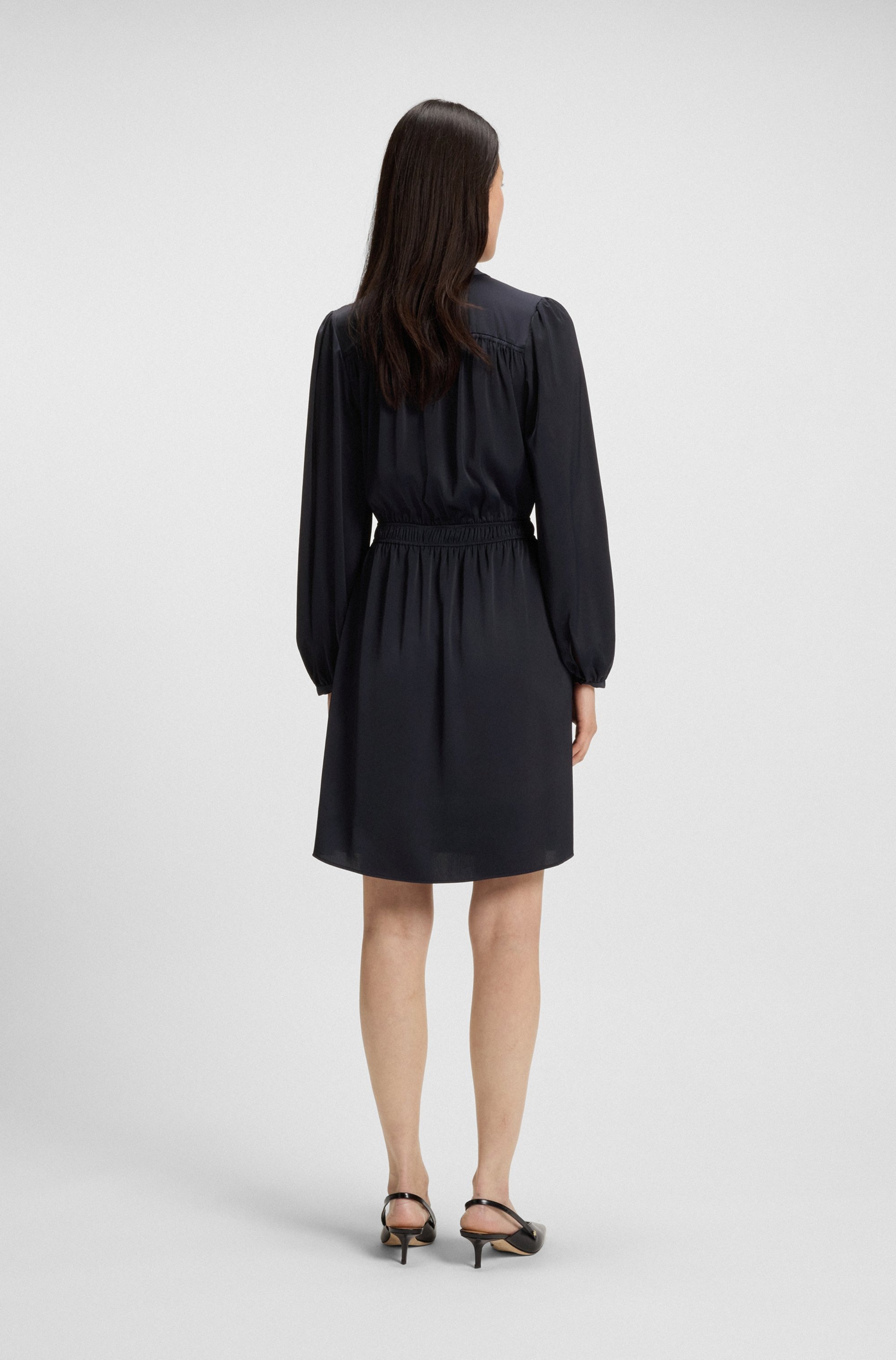 BOSS ORANGE Satinkleid »DECLY Premium Damenmode«, mit Raffungen