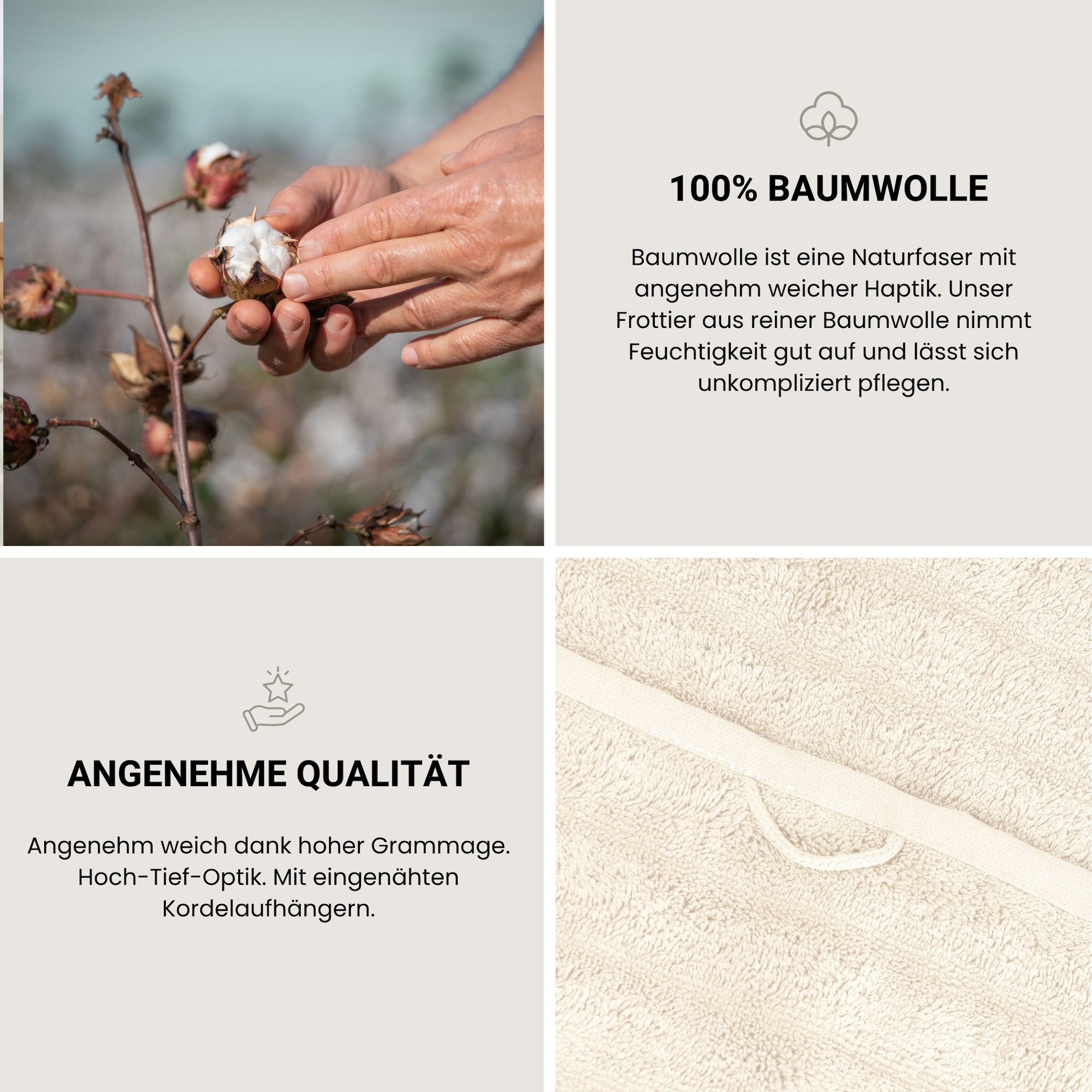 Schiesser Gaestehandtuecher »Neapel aus 100% Baumwolle mit eleganter Hoch-Tief-Optik« OEKO-TEX® MADE IN GREEN