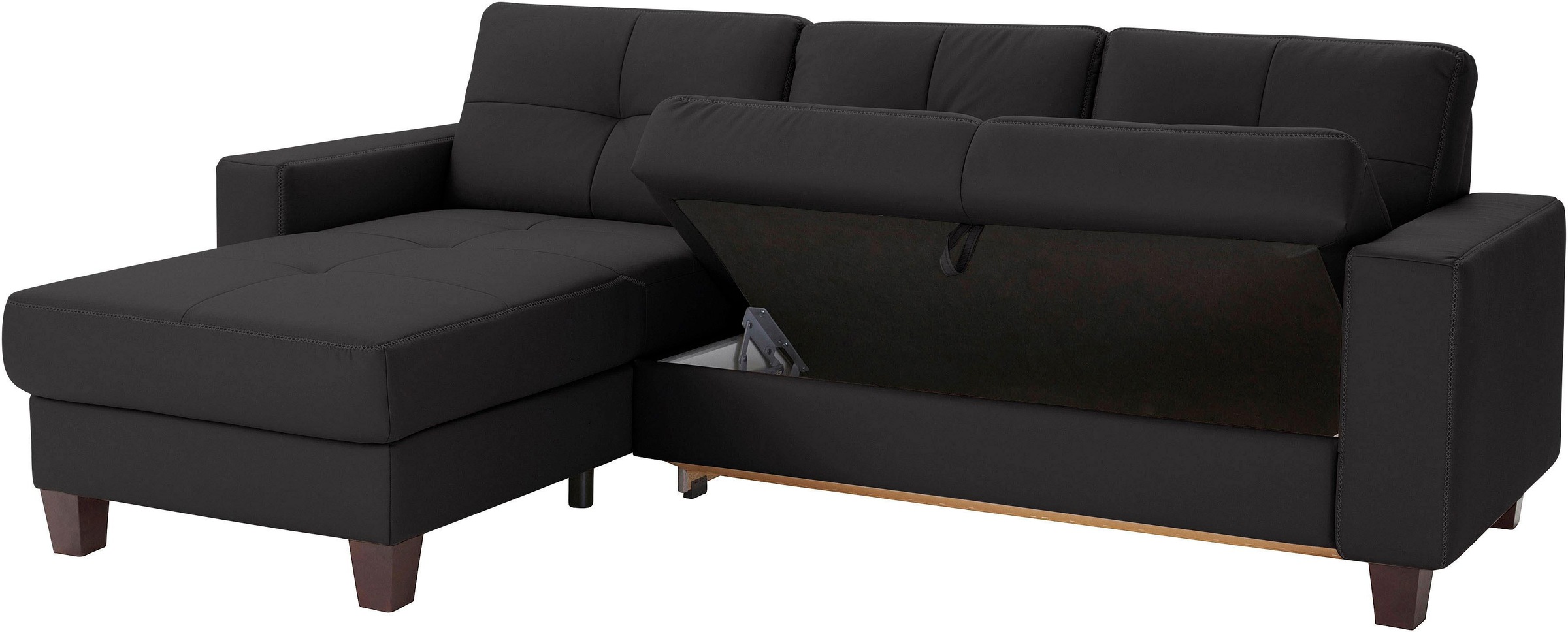 Places of Style Ecksofa »Varese L-Form«, wahlweise mit Bettfunktion und Vorziehfunktion