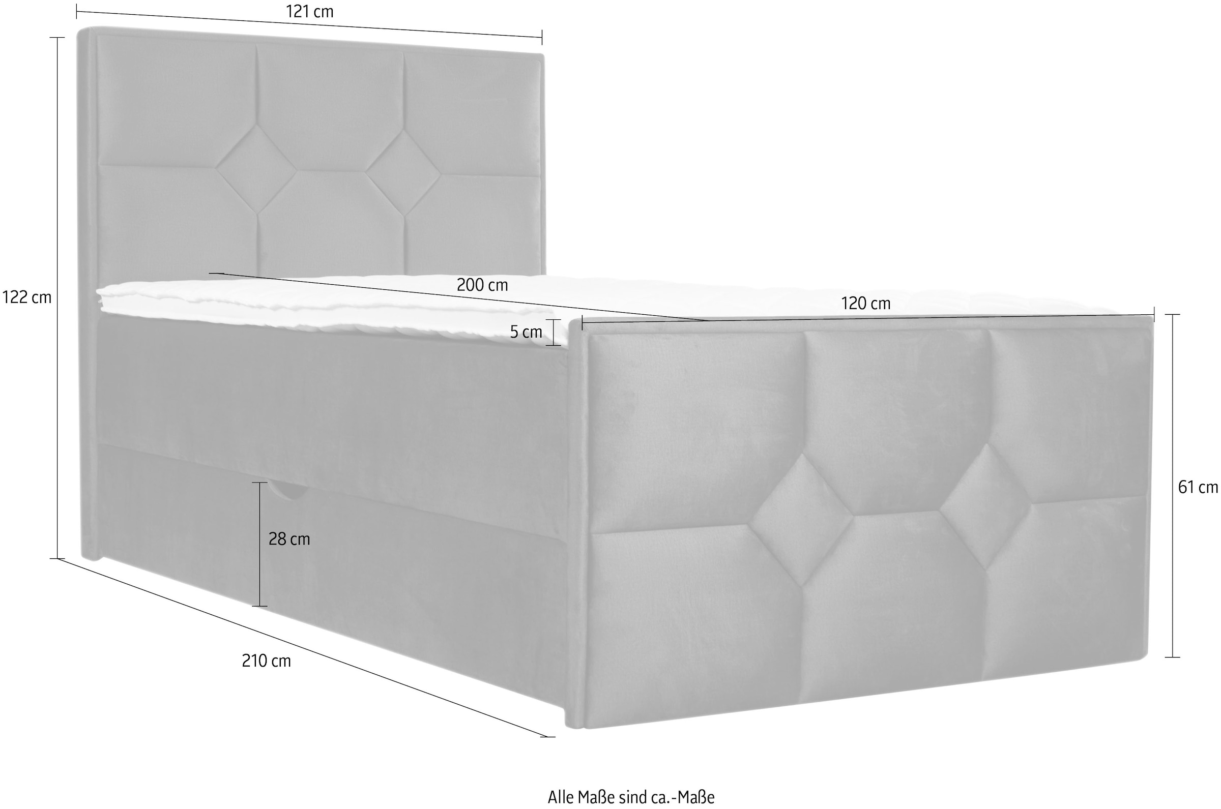 Leonique Boxspringbett »Ambre«, mit Taschen-Federkernmatratze