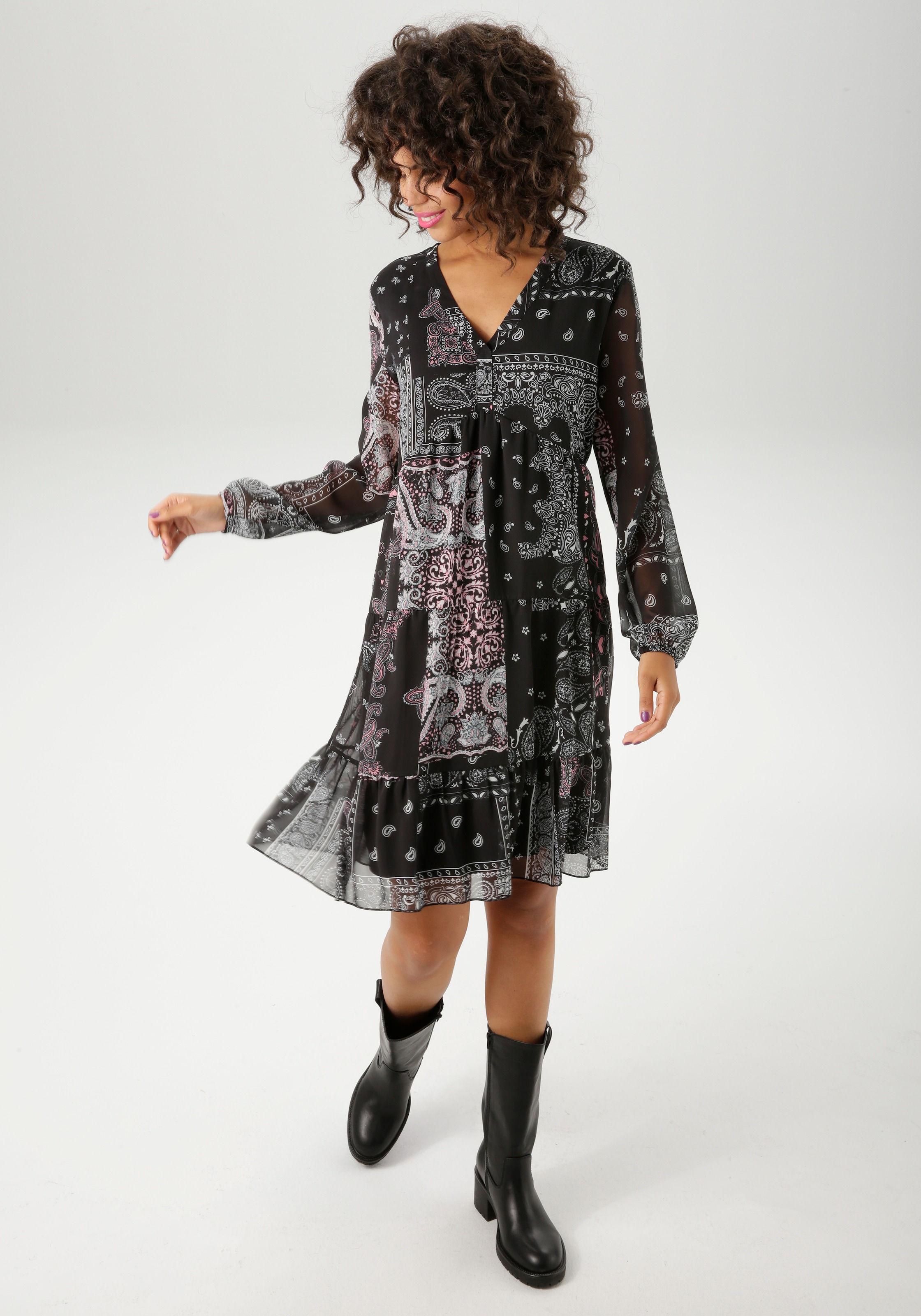 Aniston CASUAL Tunikakleid, im fantasievollen Paisley-Muster-Mix - NEUE KOLLEKTION