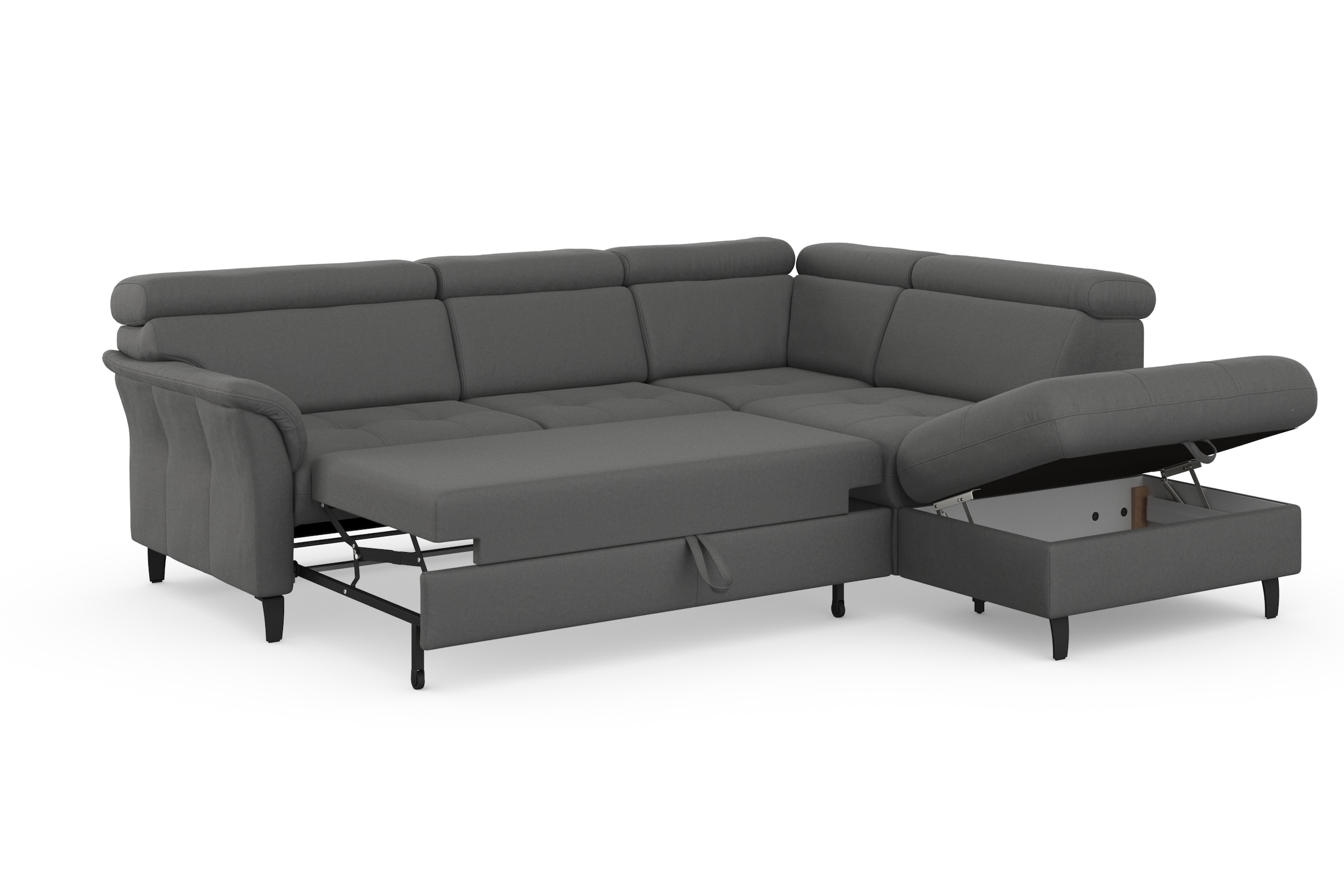 sit&more Ecksofa »Marano L-Form«, inklusive Kopfteilverstellung, wahlweise mit Bettfunktion, Bettkasten