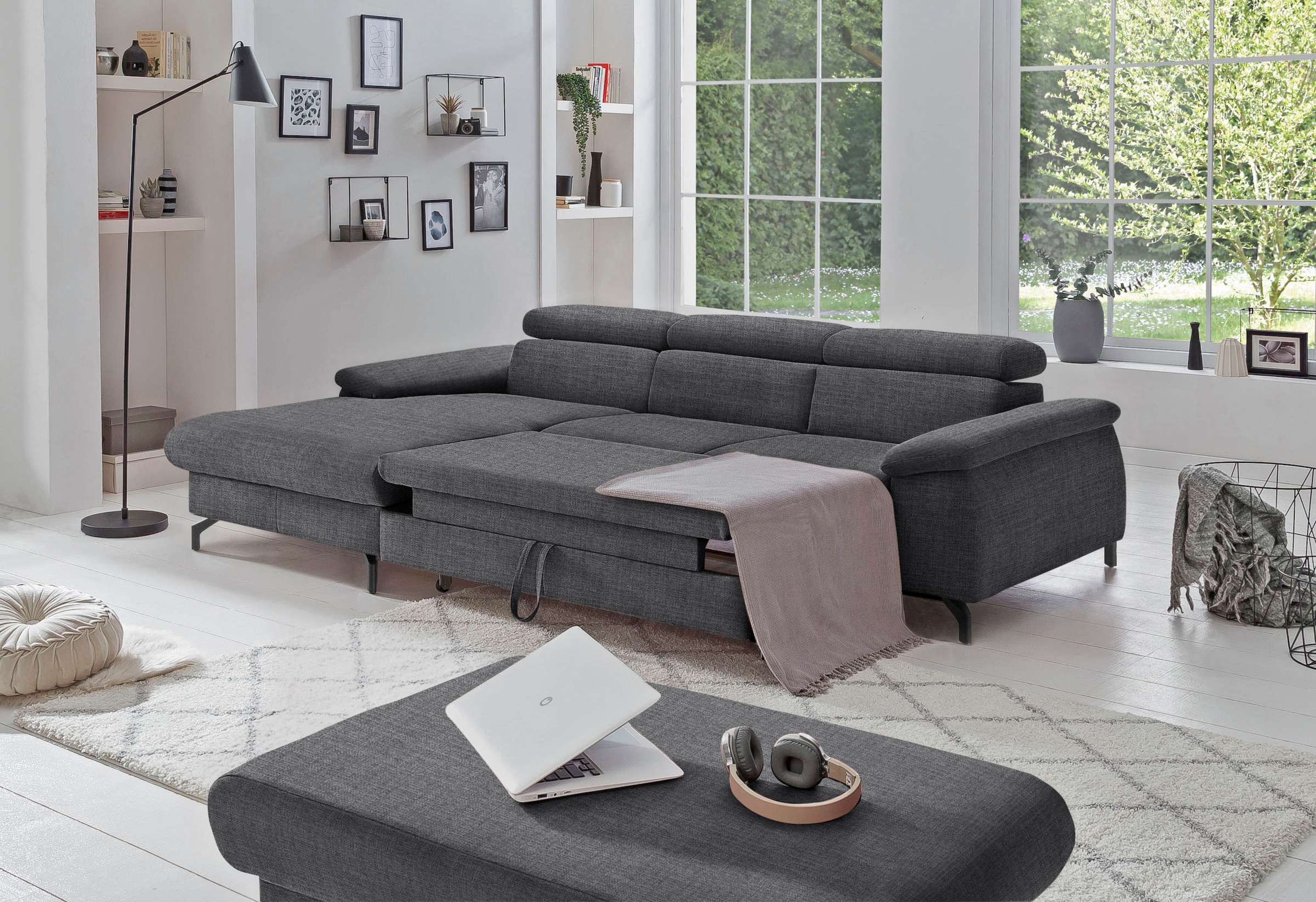 COTTA Ecksofa »Kitty L-Form«, inkl. Kopfteilverstellung, optional mit Bettfunktion u. Bettkasten