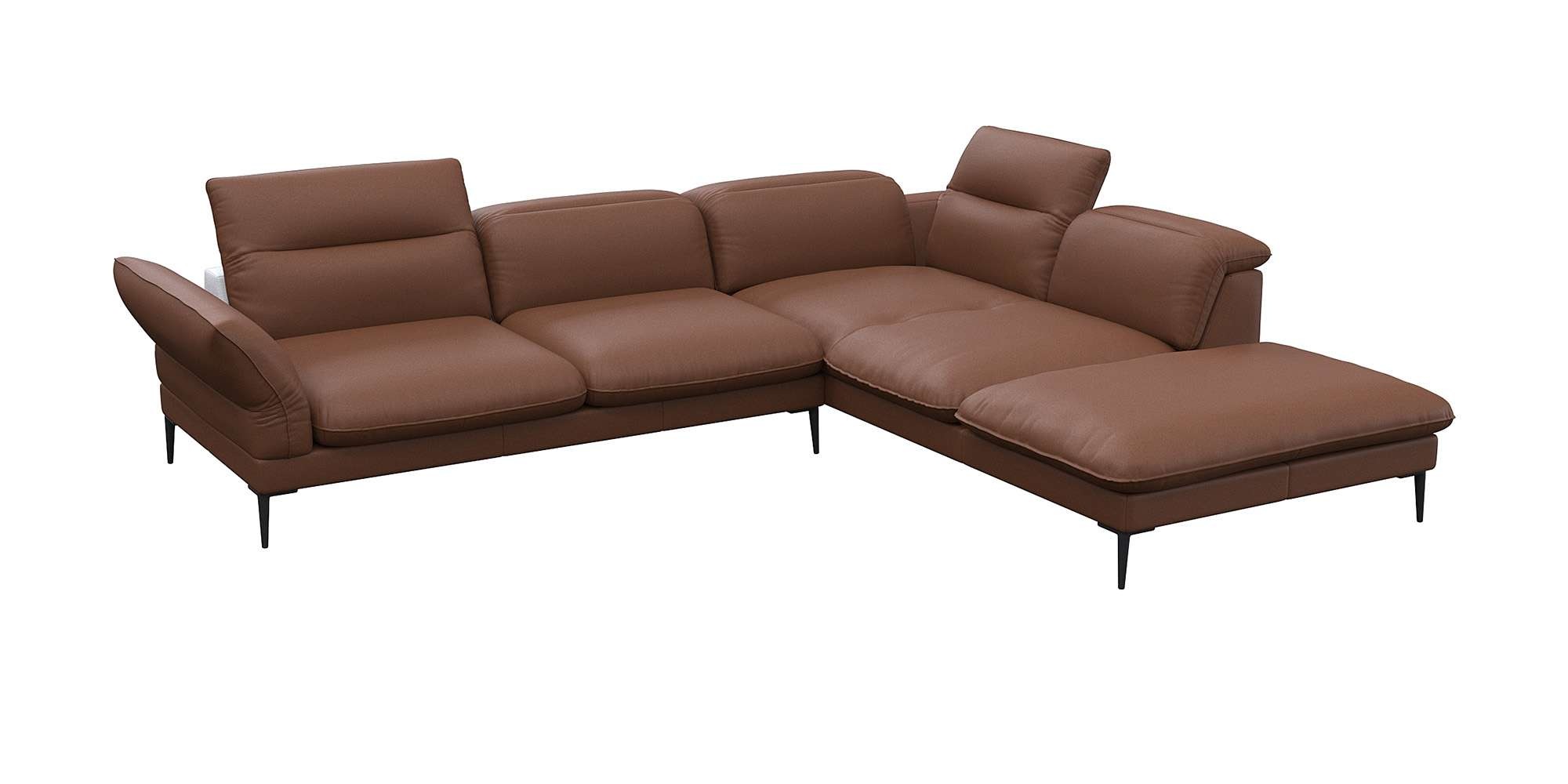 FLEXLUX Ecksofa »Salino, Funktionssofa mit Ottomane, Relaxsofa, Ecksofa«, Sofa mit Arm- und Kopfteil-Verstellungen, Kaltschaum & Stahl-Wellen
