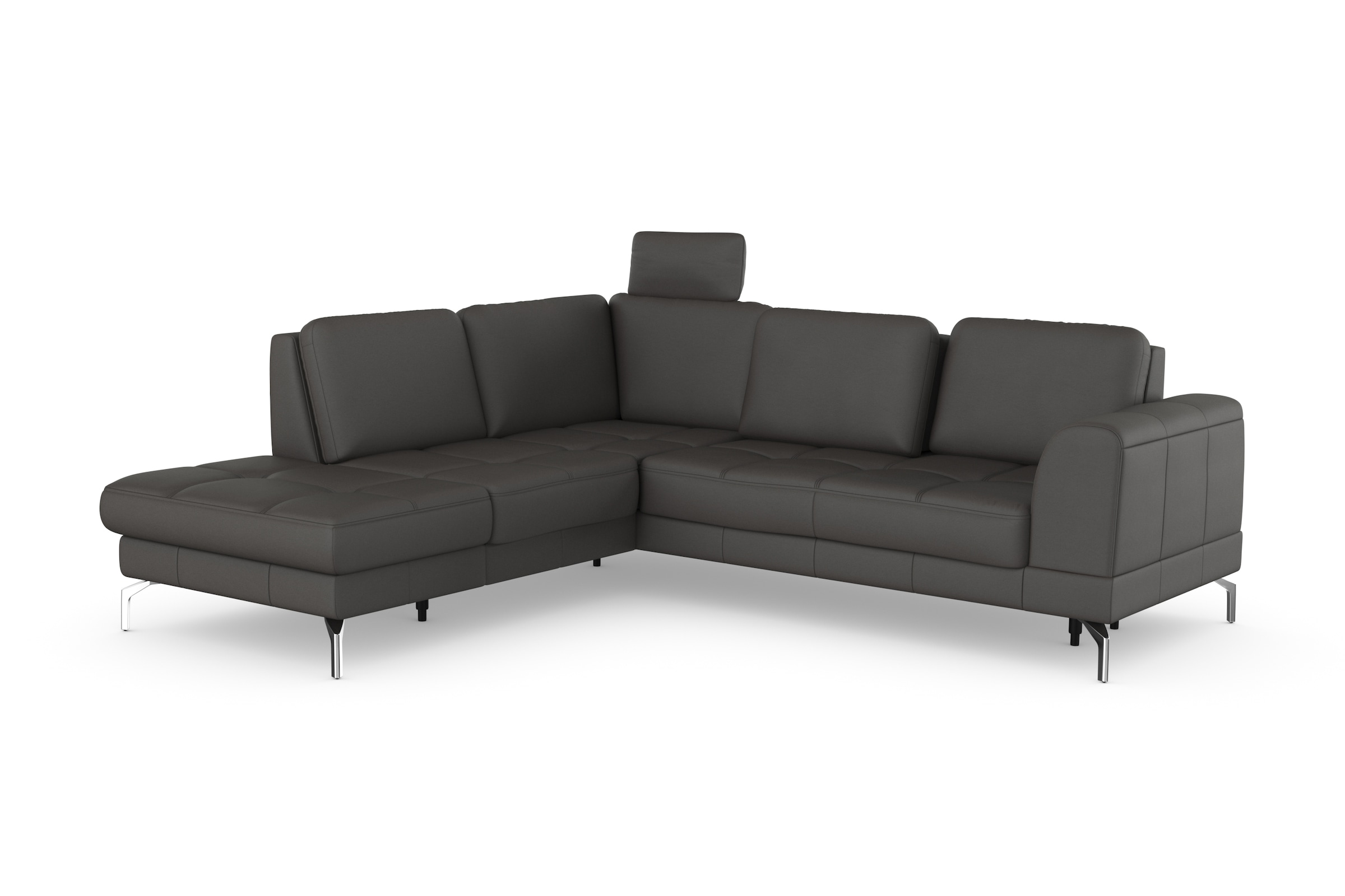 sit&more Ecksofa »Bendigo L-Form«, inklusive Sitztiefenverstellung, Bodenfreiheit 15 cm, in 2 Fußfarben