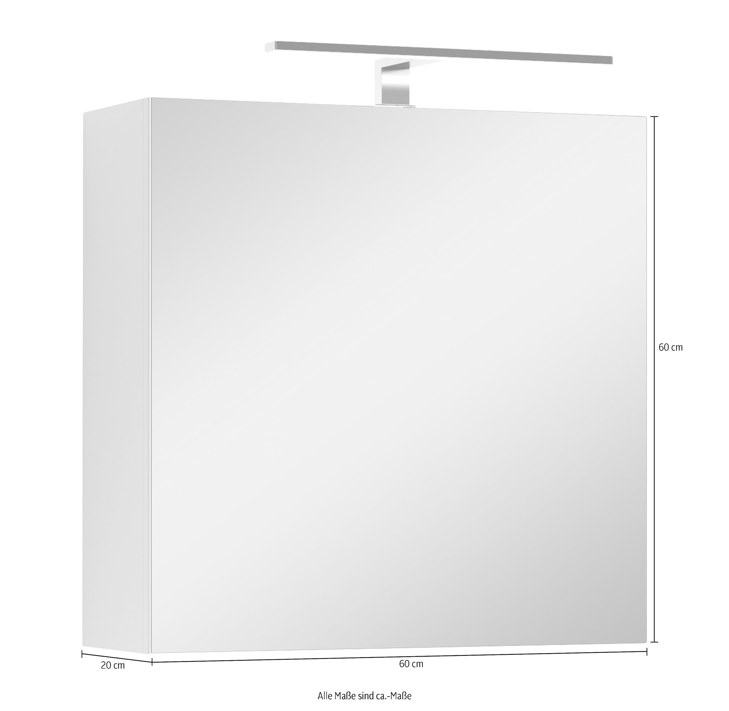 byLIVING Spiegelschrank »Spree«, Breite 60 cm, 1-türig, mit LED Beleuchtung  und Schalter-/Steckdosenbox jetzt im %Sale | Spiegelschränke