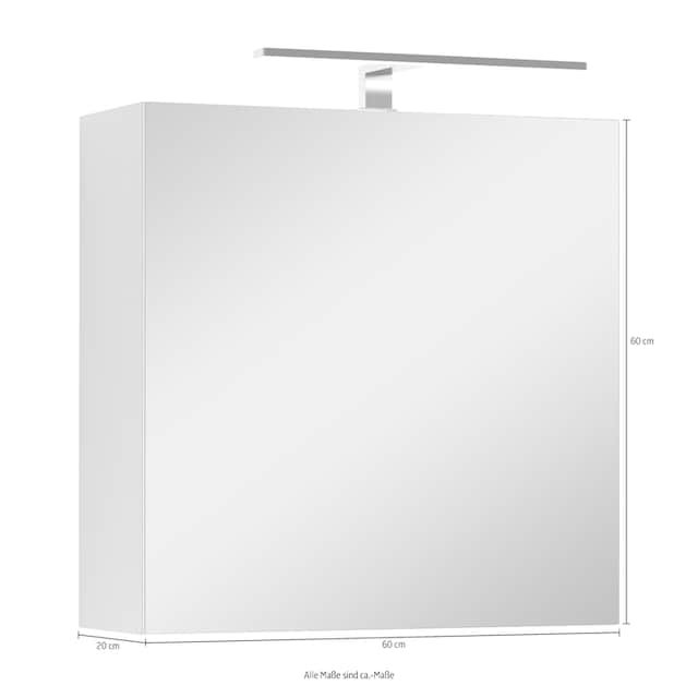 byLIVING Spiegelschrank »Spree«, Breite 60 cm, 1-türig, mit LED Beleuchtung  und Schalter-/Steckdosenbox jetzt im %Sale