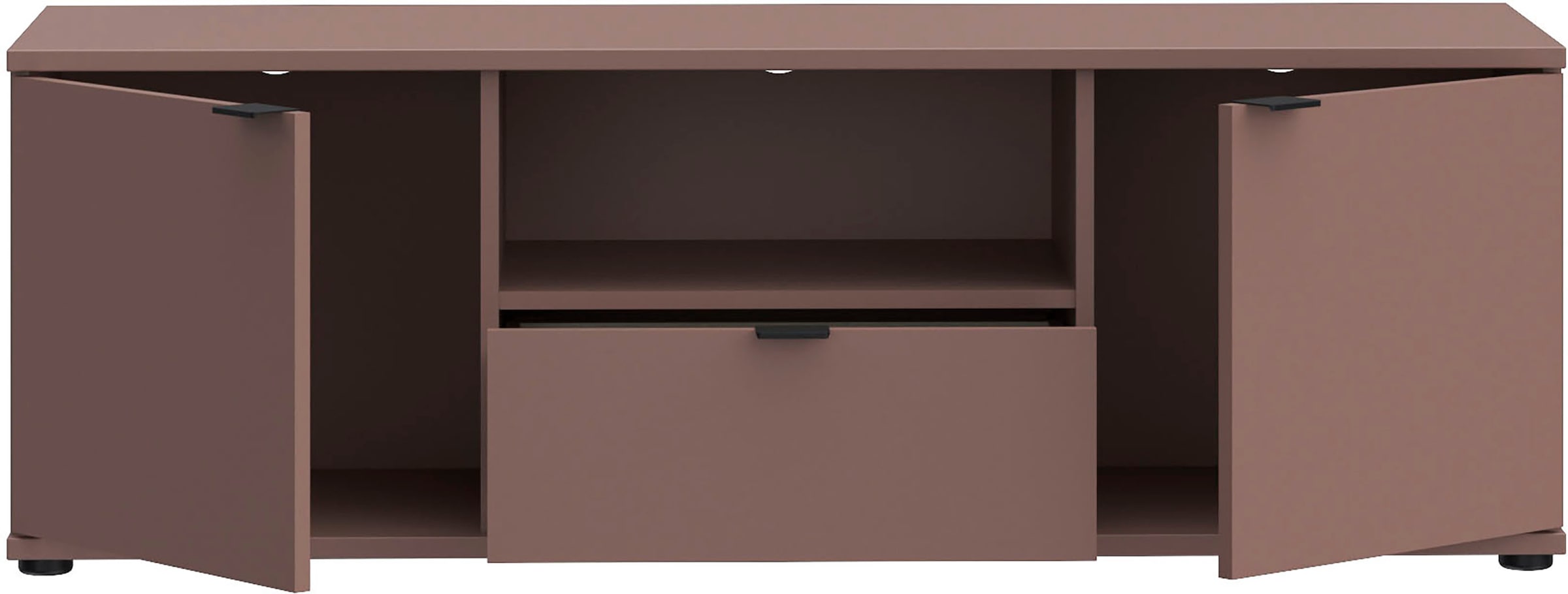 FORTE Lowboard »Ganymede«, (Breite 129,8cm), TV Board, Stauraum, Schublade; Metallgriffe, Kabelführung