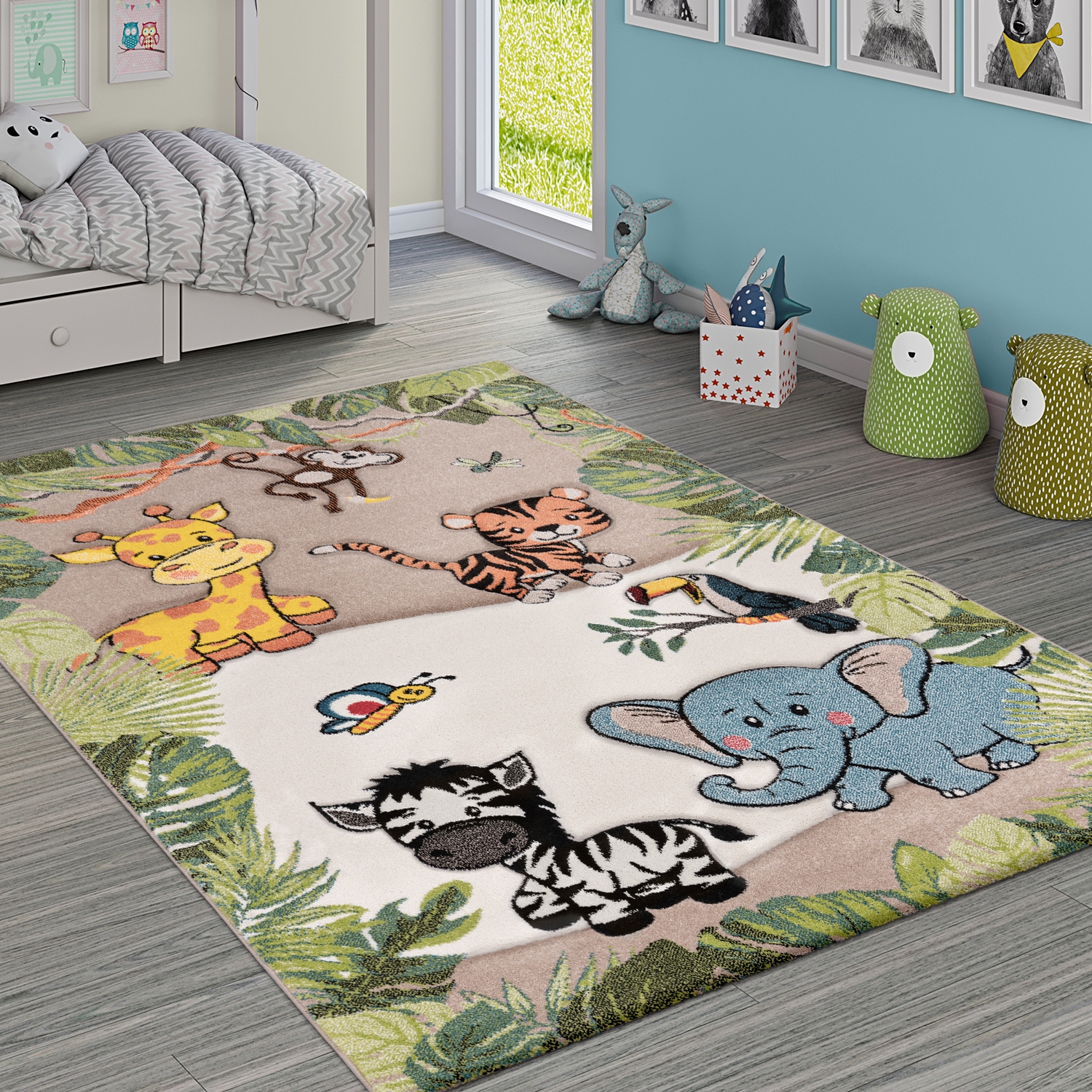 Paco Home Kinderteppich »Diamond 644«, rund, 18 mm Höhe, Kurzflor, 3D-Desig günstig online kaufen